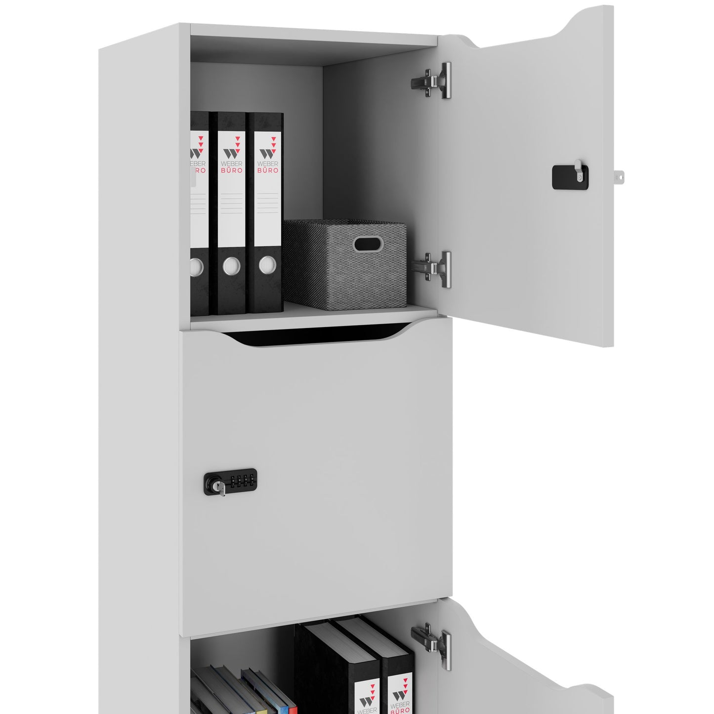 Armadietto CHOICE | 450 x 1370 mm, 2 o 3 scomparti, grigio perla