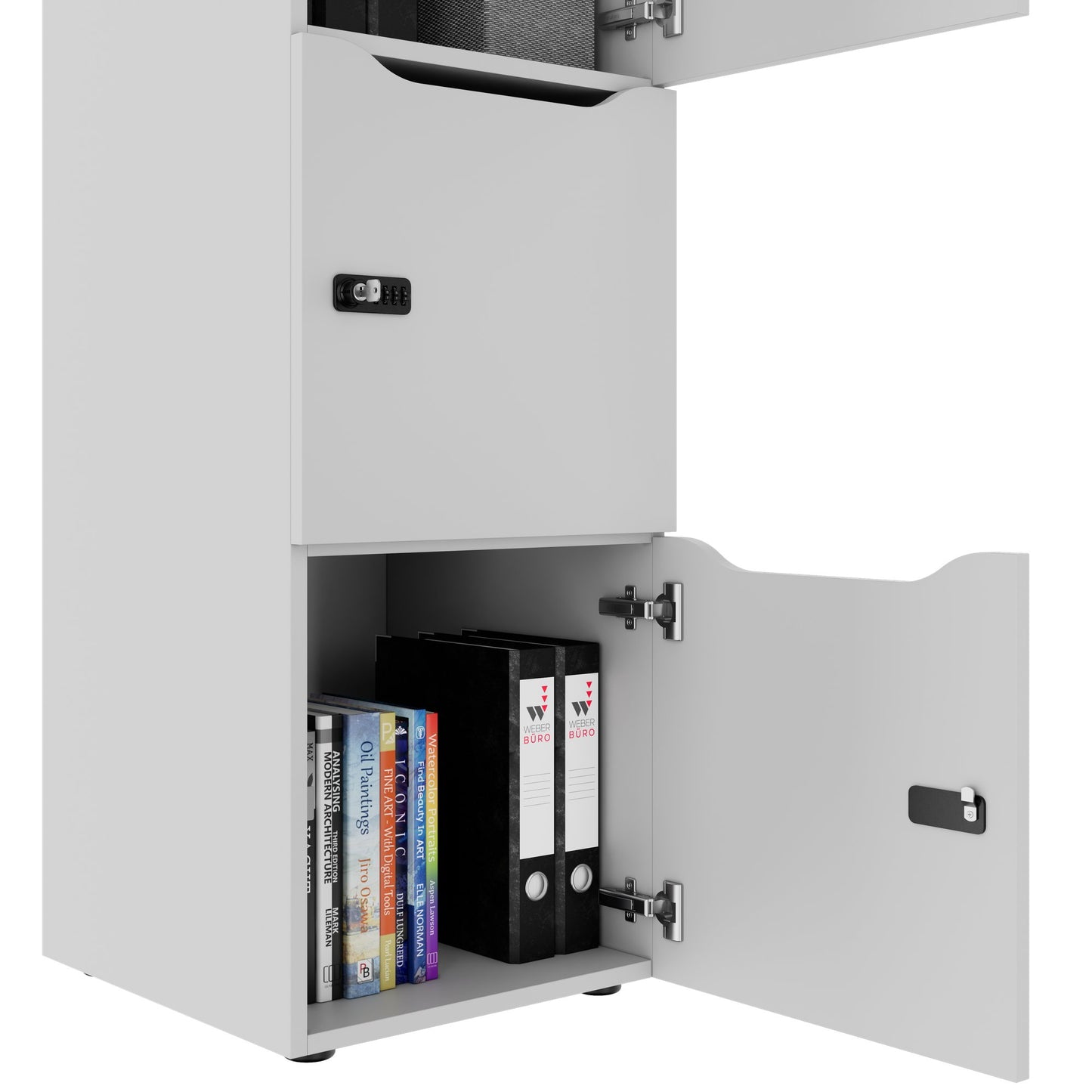 Armadietto CHOICE | 450 x 1370 mm, 2 o 3 scomparti, grigio perla