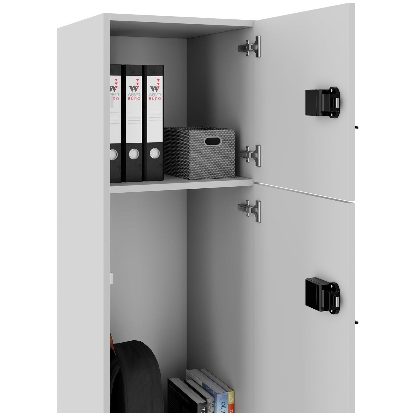 Armadietto CHOICE | 450 x 1370 mm, 2 o 3 scomparti, grigio perla