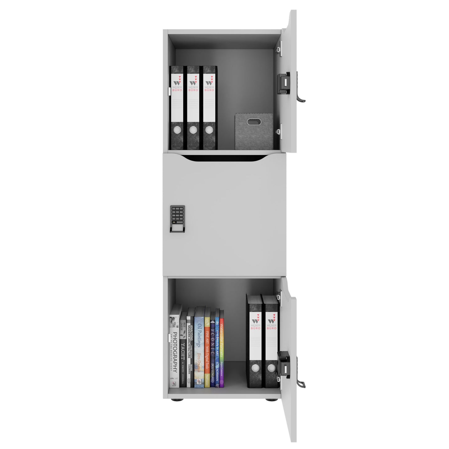 Armadietto CHOICE | 450 x 1370 mm, 2 o 3 scomparti, grigio perla