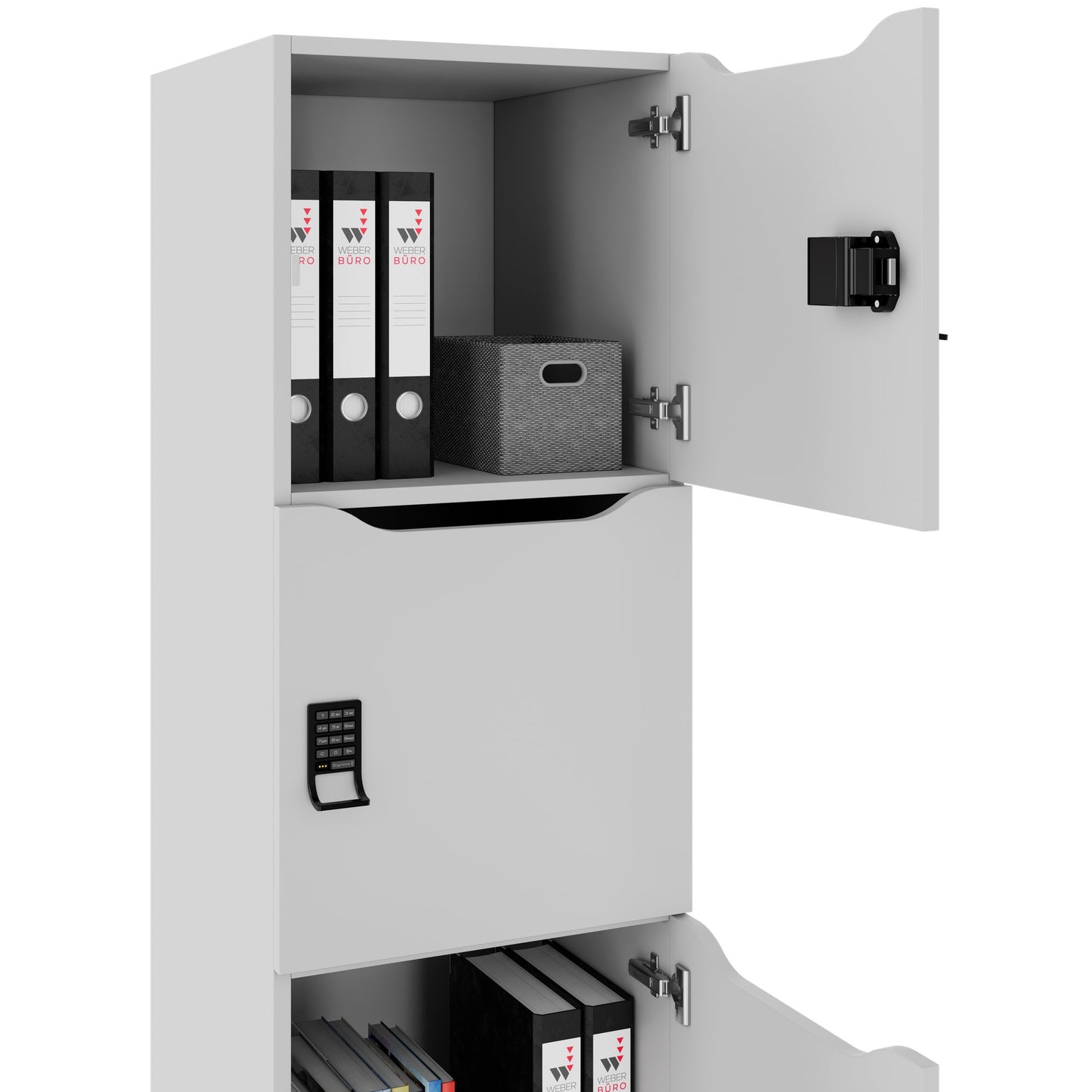 Armadietto CHOICE | 450 x 1370 mm, 2 o 3 scomparti, grigio perla