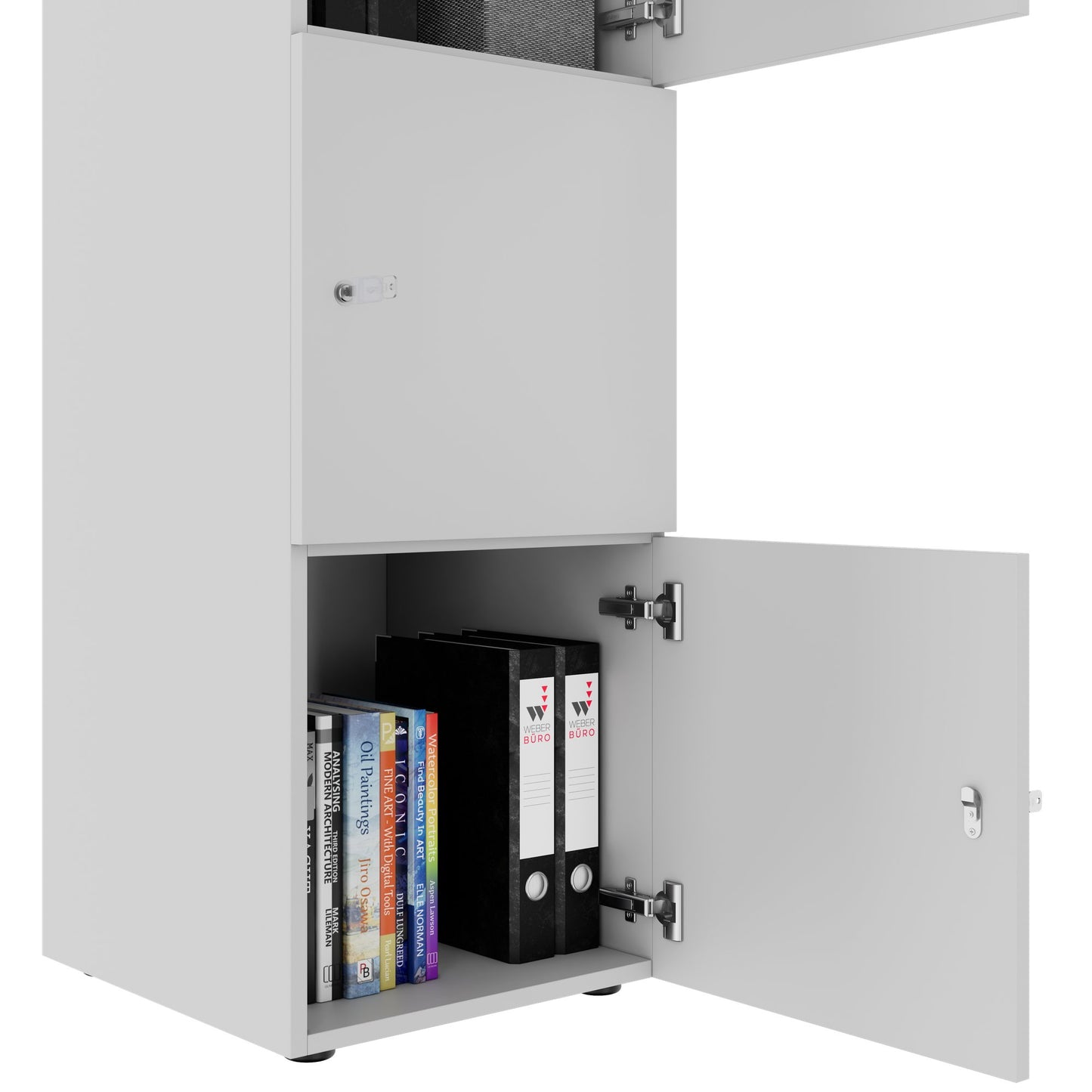 Armadietto CHOICE | 450 x 1370 mm, 2 o 3 scomparti, grigio perla