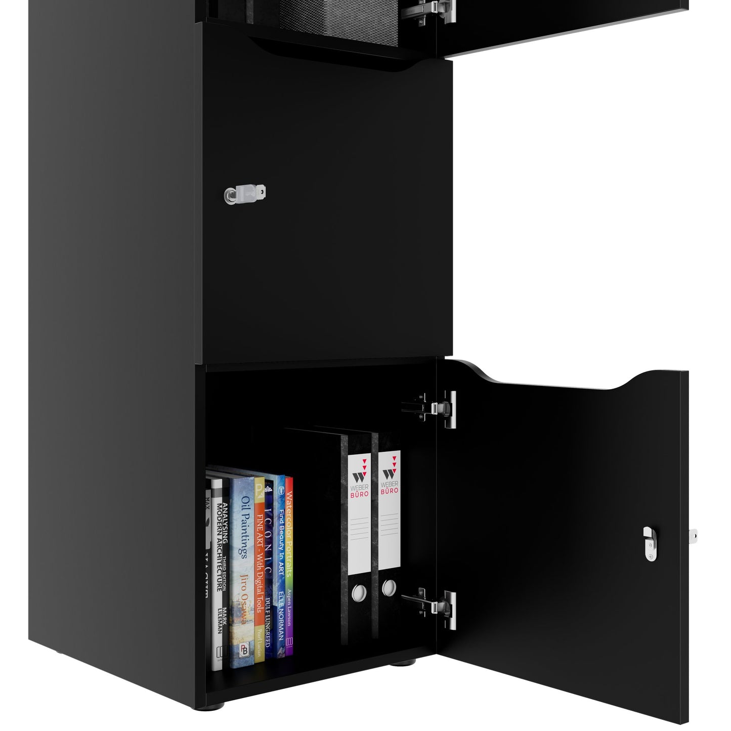 CHOICE Spind | 450 x 1370 mm, 2 oder 3 Schließfächer, Schwarz