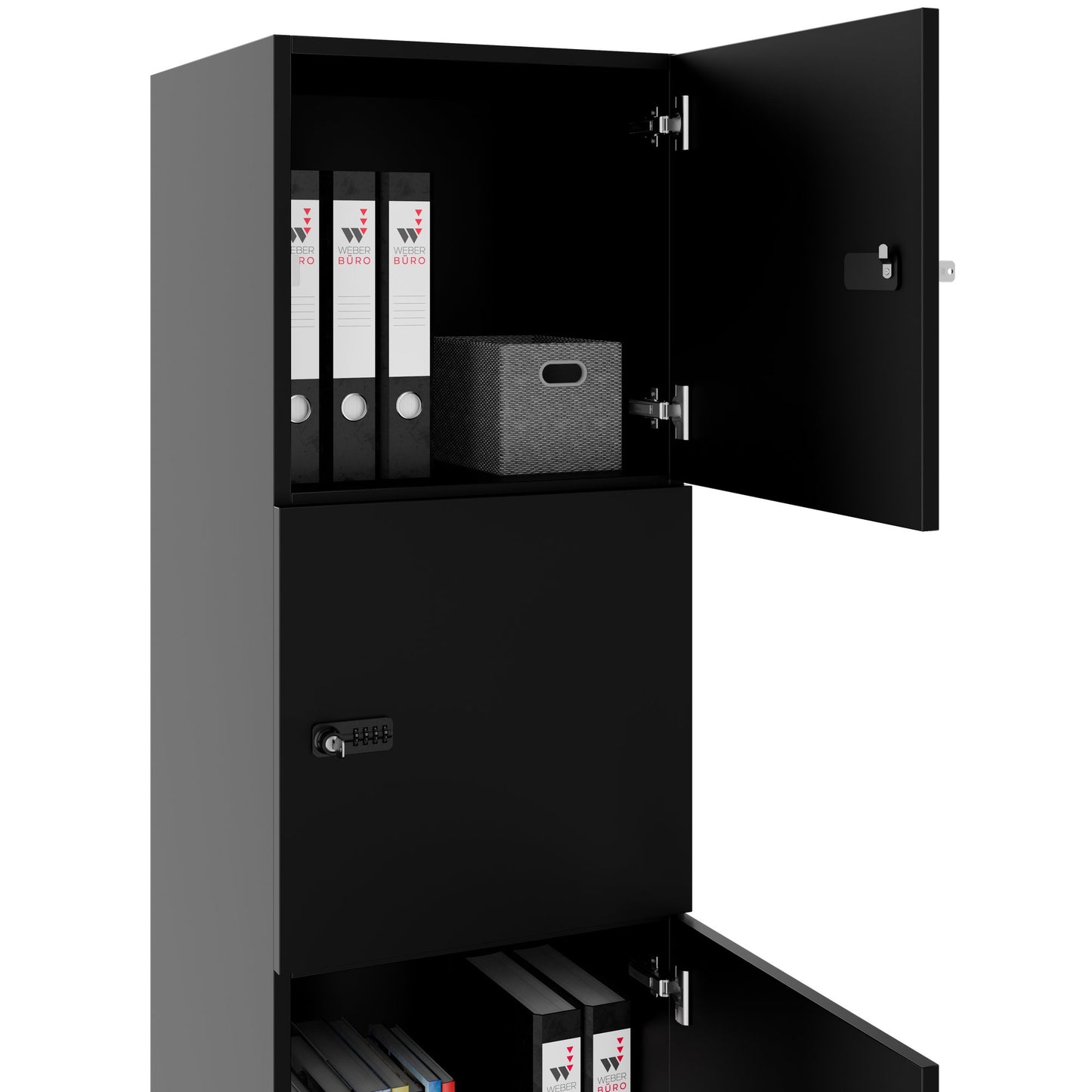 CHOICE Spind | 450 x 1370 mm, 2 oder 3 Schließfächer, Schwarz