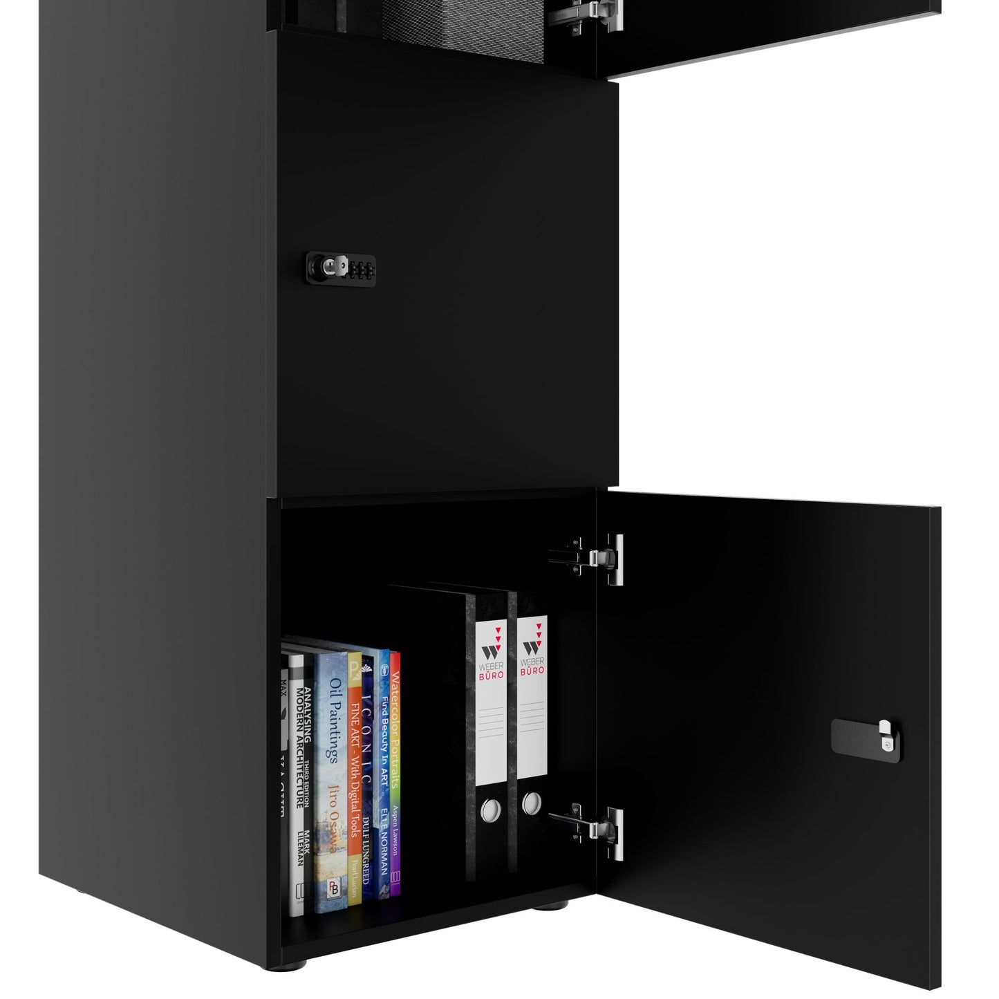 CHOICE Spind | 450 x 1370 mm, 2 oder 3 Schließfächer, Schwarz