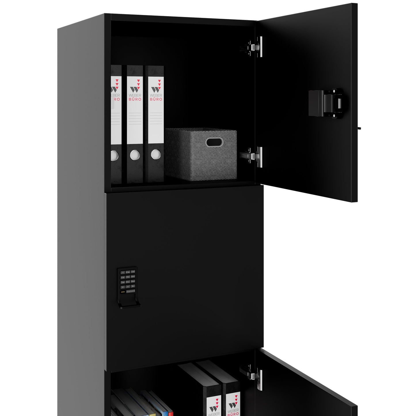 CHOICE Spind | 450 x 1370 mm, 2 oder 3 Schließfächer, Schwarz