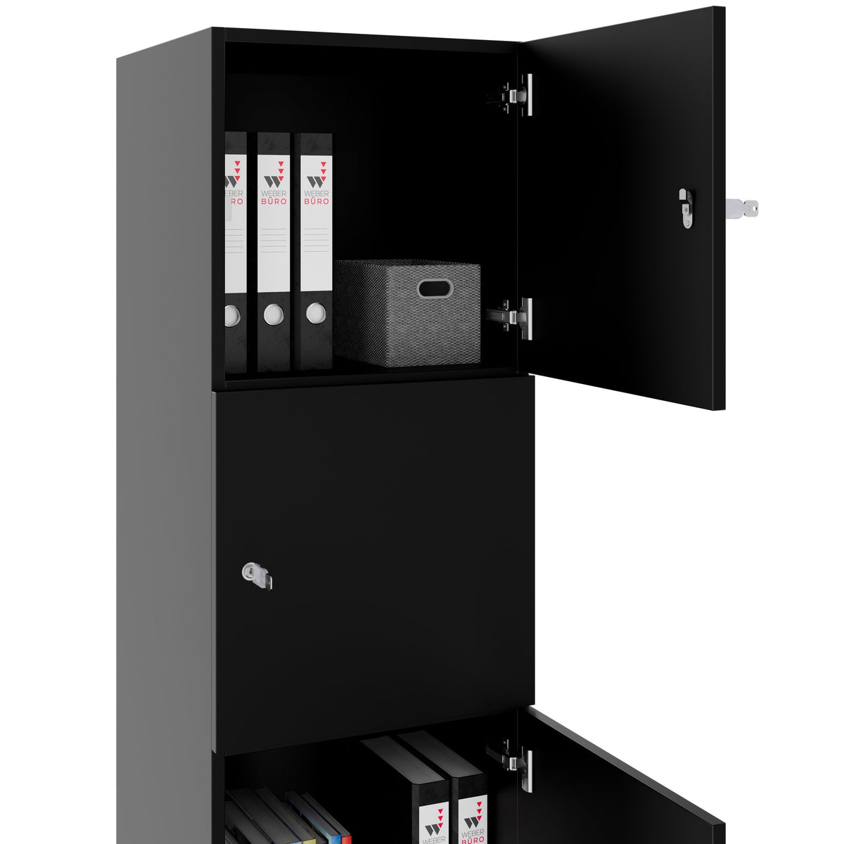 Armadietto CHOICE | 450 x 1370 mm, 2 o 3 scomparti, nero - 4 Lightbox Main Image