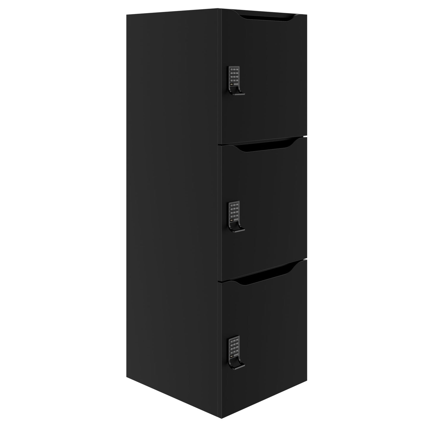 CHOICE Spind | 450 x 1370 mm, 2 oder 3 Schließfächer, Schwarz