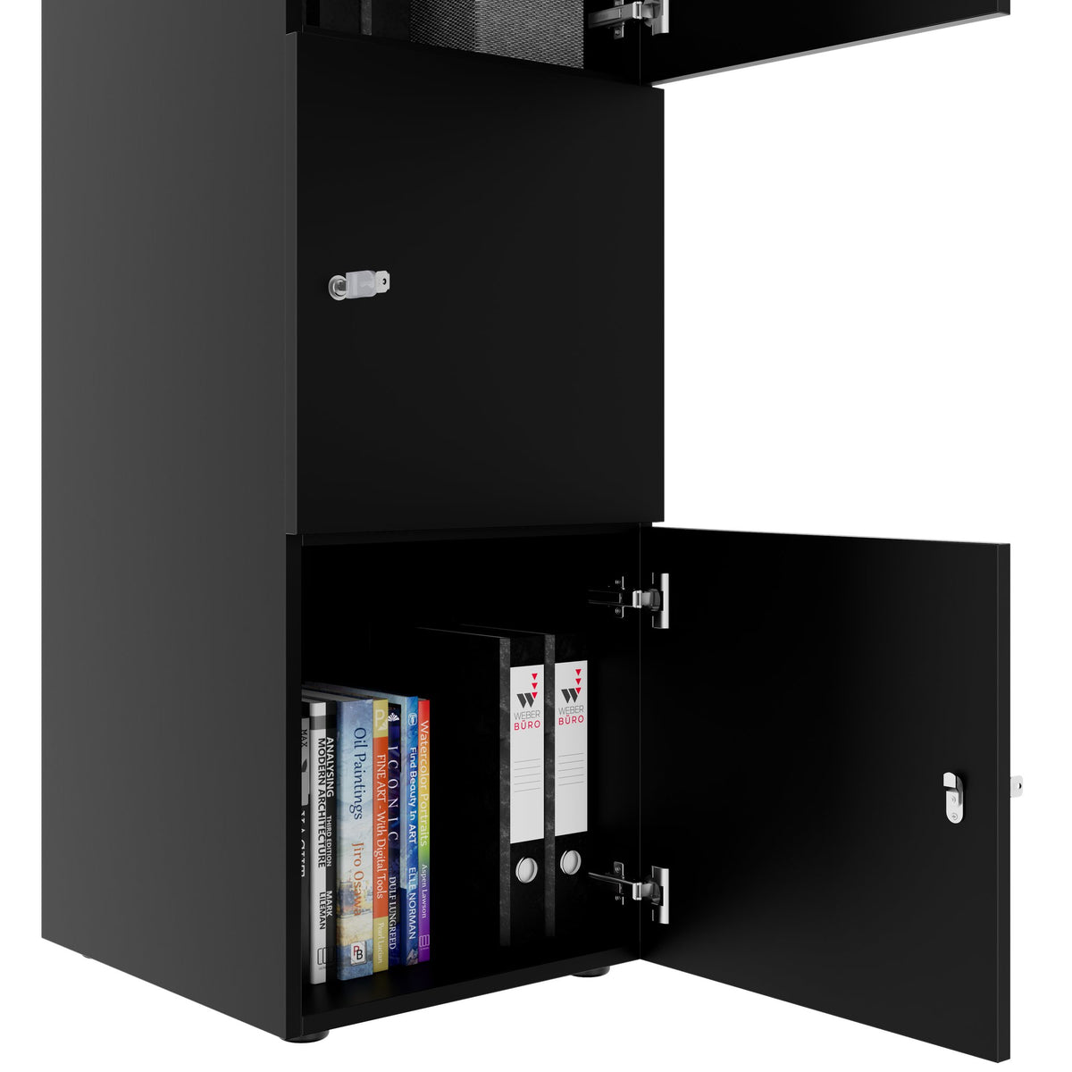 Armadietto CHOICE | 450 x 1370 mm, 2 o 3 scomparti, nero - 5 Lightbox Main Image
