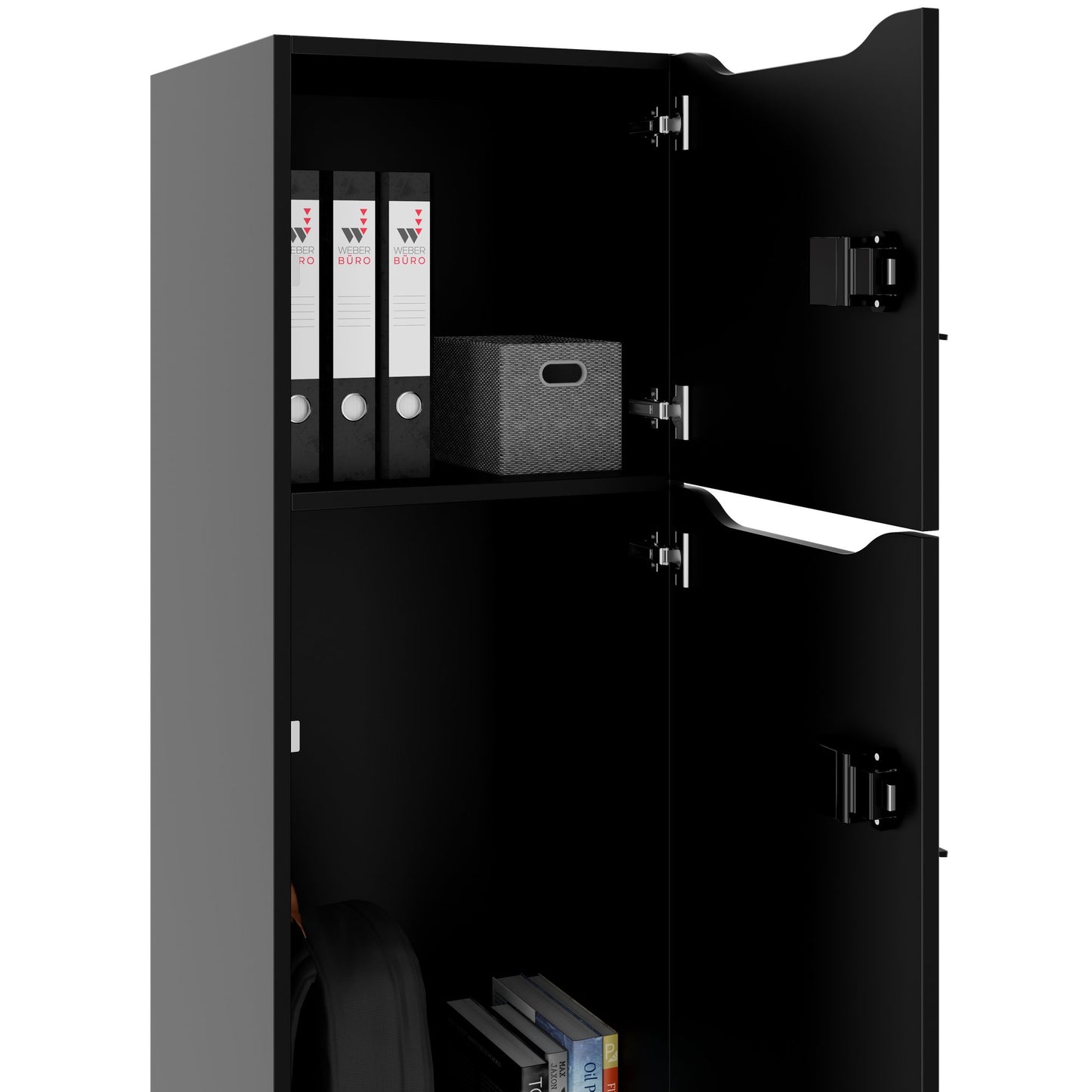 CHOICE Spind | 450 x 1370 mm, 2 oder 3 Schließfächer, Schwarz