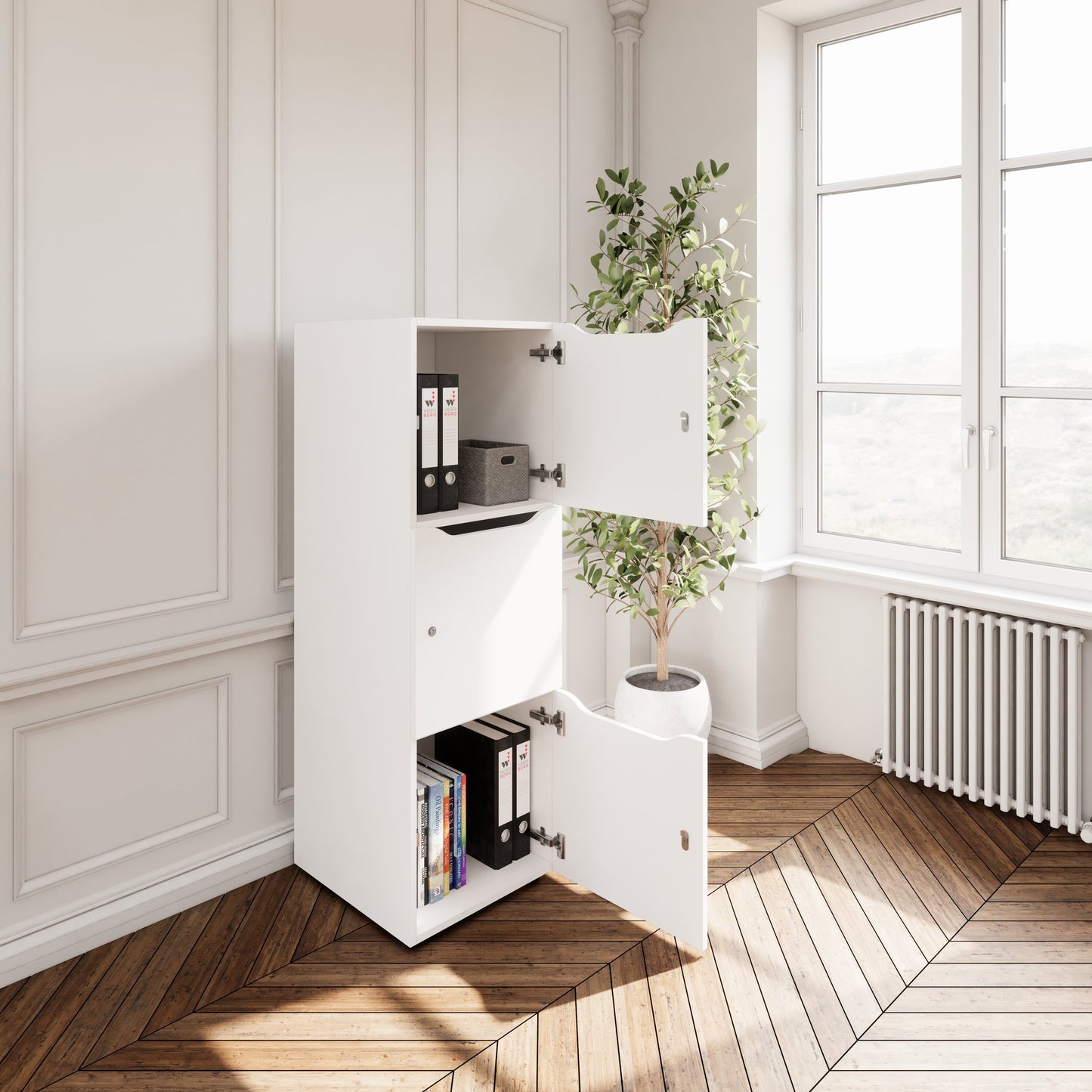 CHOICE Locker | 450 x 1370 mm, 2 or 3 lockers, white