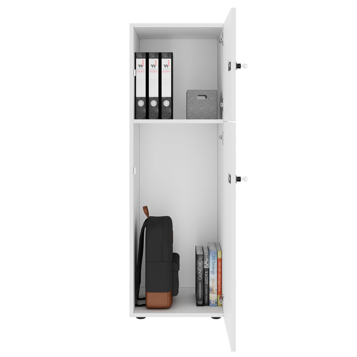 Armoire CHOICE | 450 x 1370 mm, 2 ou 3 casiers, blanc - 2 Lightbox Main Image