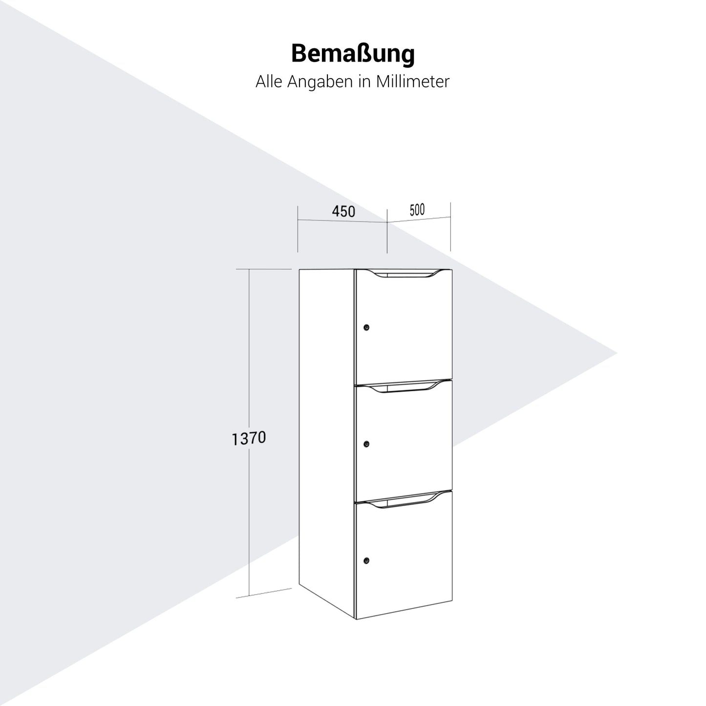 CHOICE Locker | 450 x 1370 mm, 2 or 3 lockers, white