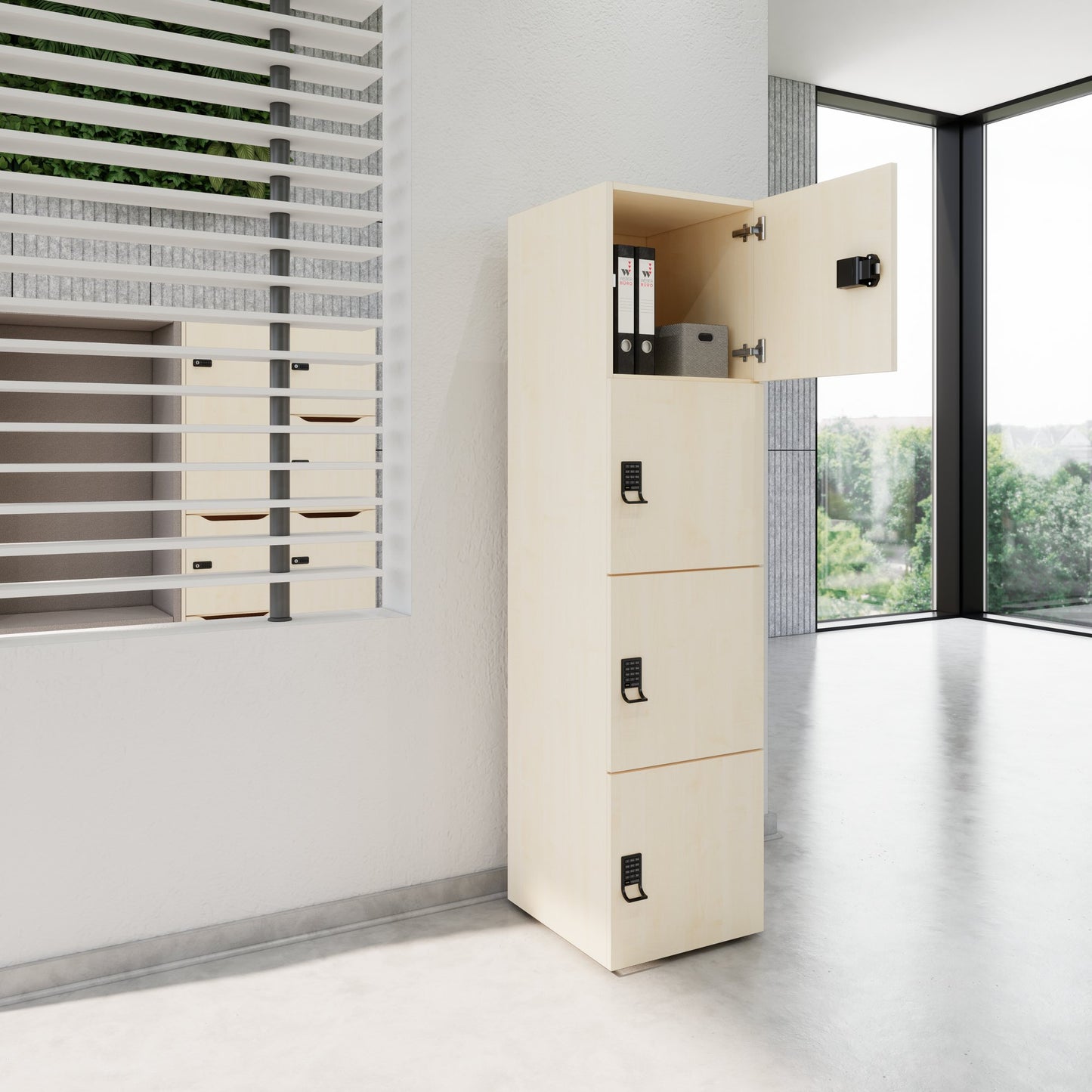 CHOICE Spind | 450 x 1820 mm, 2 große oder 4 kleine Schließfächer, Ahorn