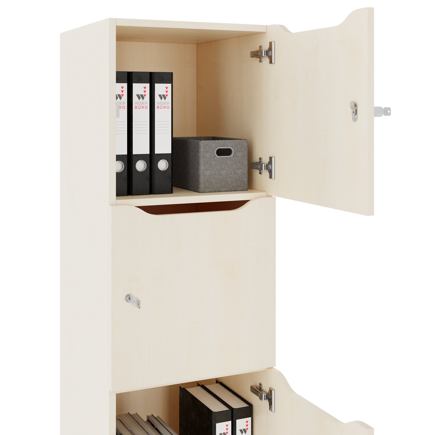 CHOICE Spind | 450 x 1820 mm, 2 große oder 4 kleine Schließfächer, Ahorn