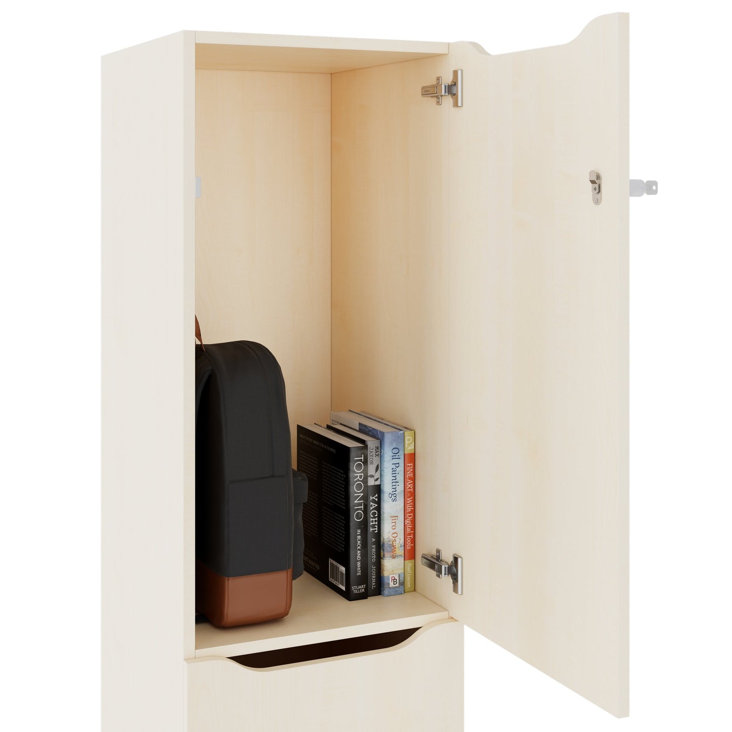 CHOICE Spind | 450 x 1820 mm, 2 große oder 4 kleine Schließfächer, Ahorn