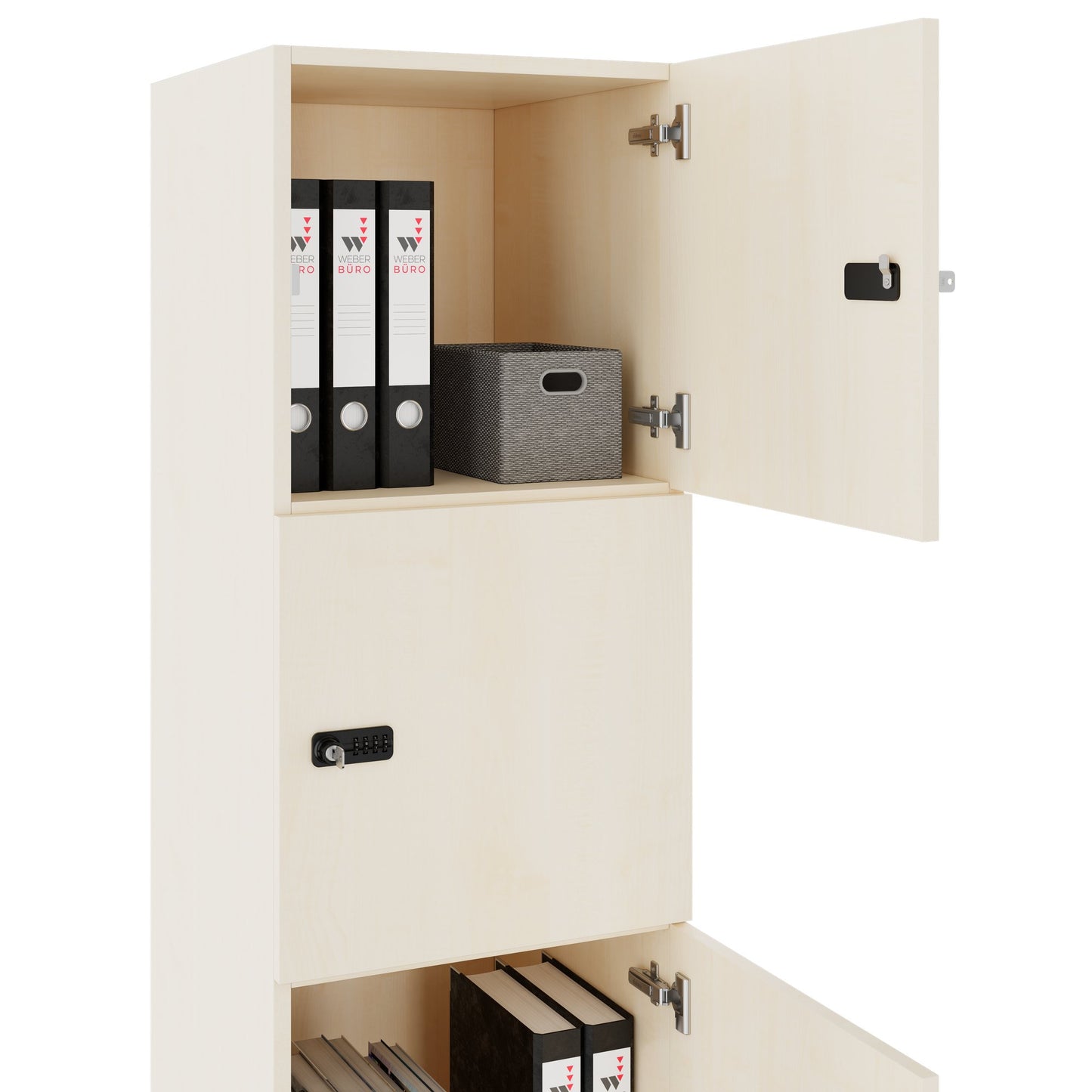 CHOICE Spind | 450 x 1820 mm, 2 große oder 4 kleine Schließfächer, Ahorn