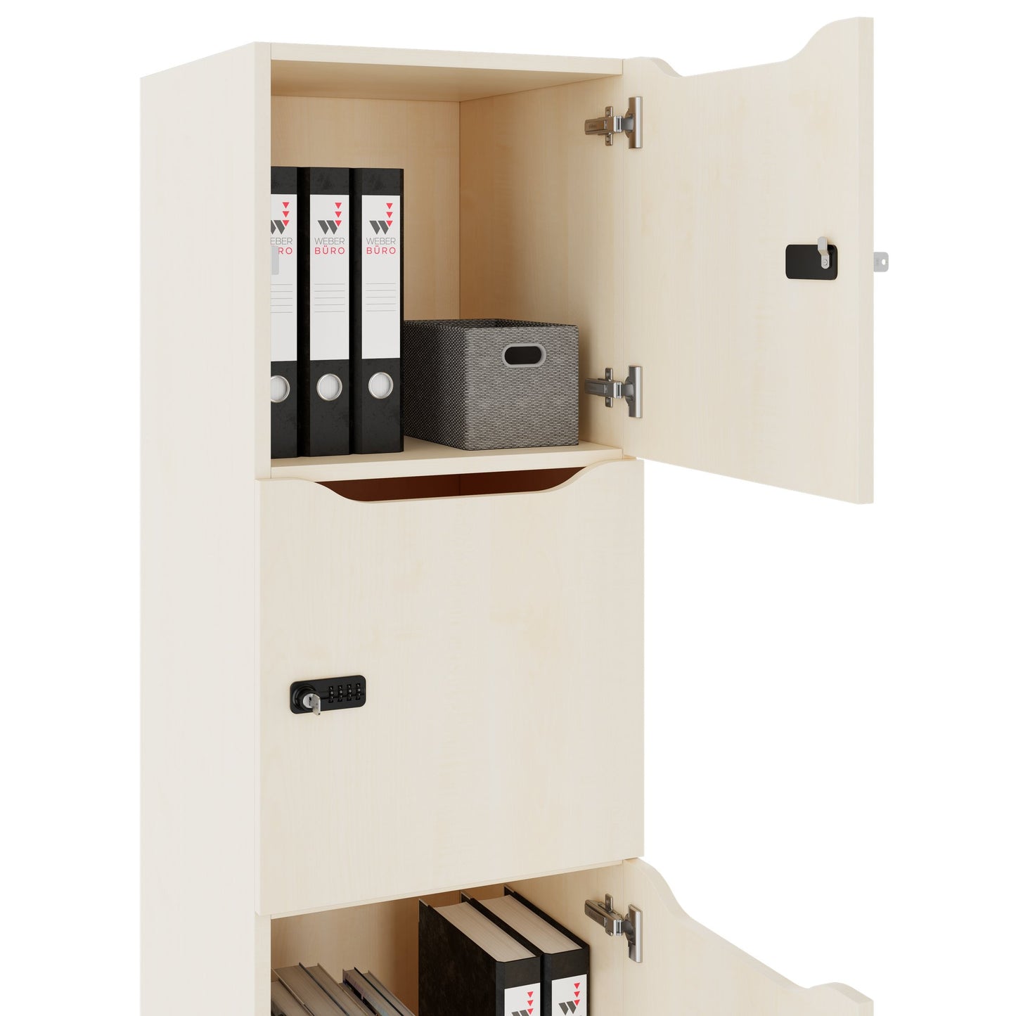 CHOICE Spind | 450 x 1820 mm, 2 große oder 4 kleine Schließfächer, Ahorn