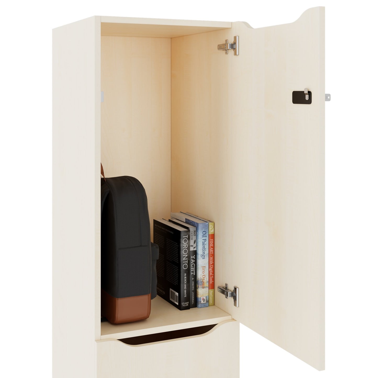 CHOICE Spind | 450 x 1820 mm, 2 große oder 4 kleine Schließfächer, Ahorn