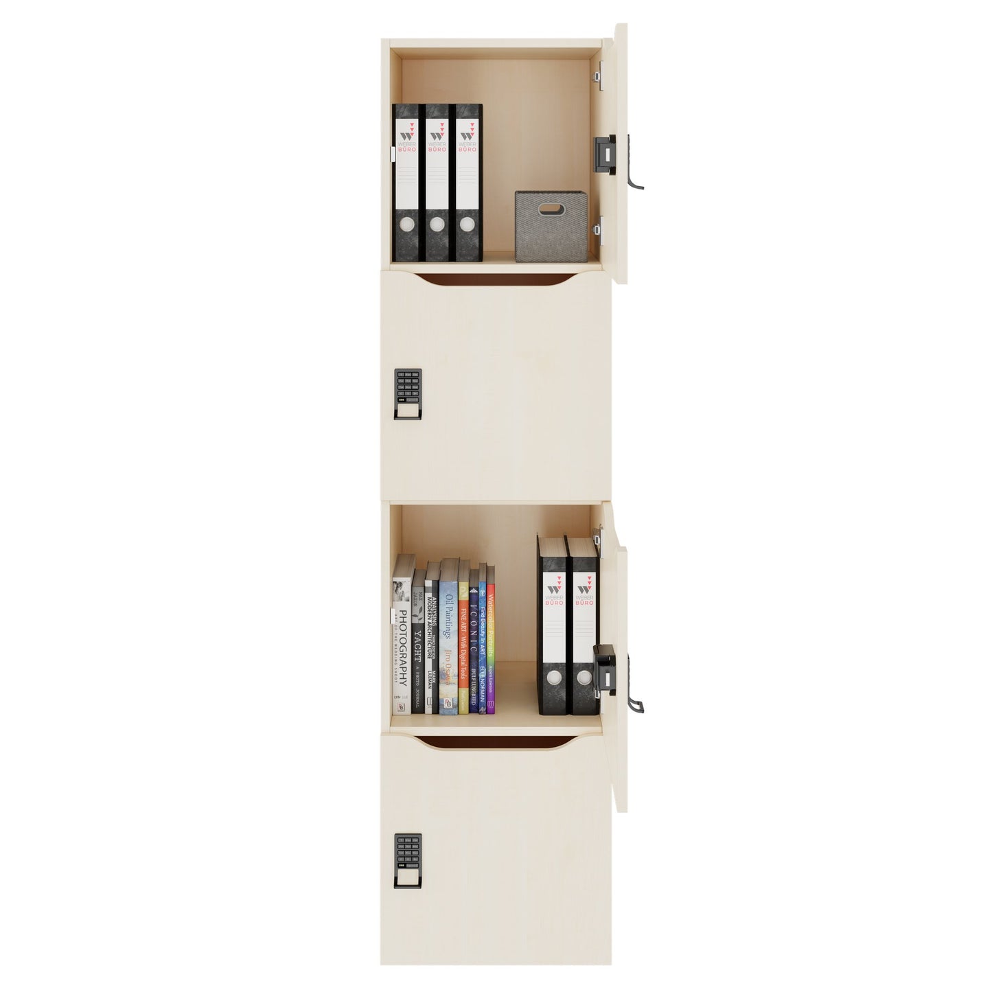 CHOICE Spind | 450 x 1820 mm, 2 große oder 4 kleine Schließfächer, Ahorn