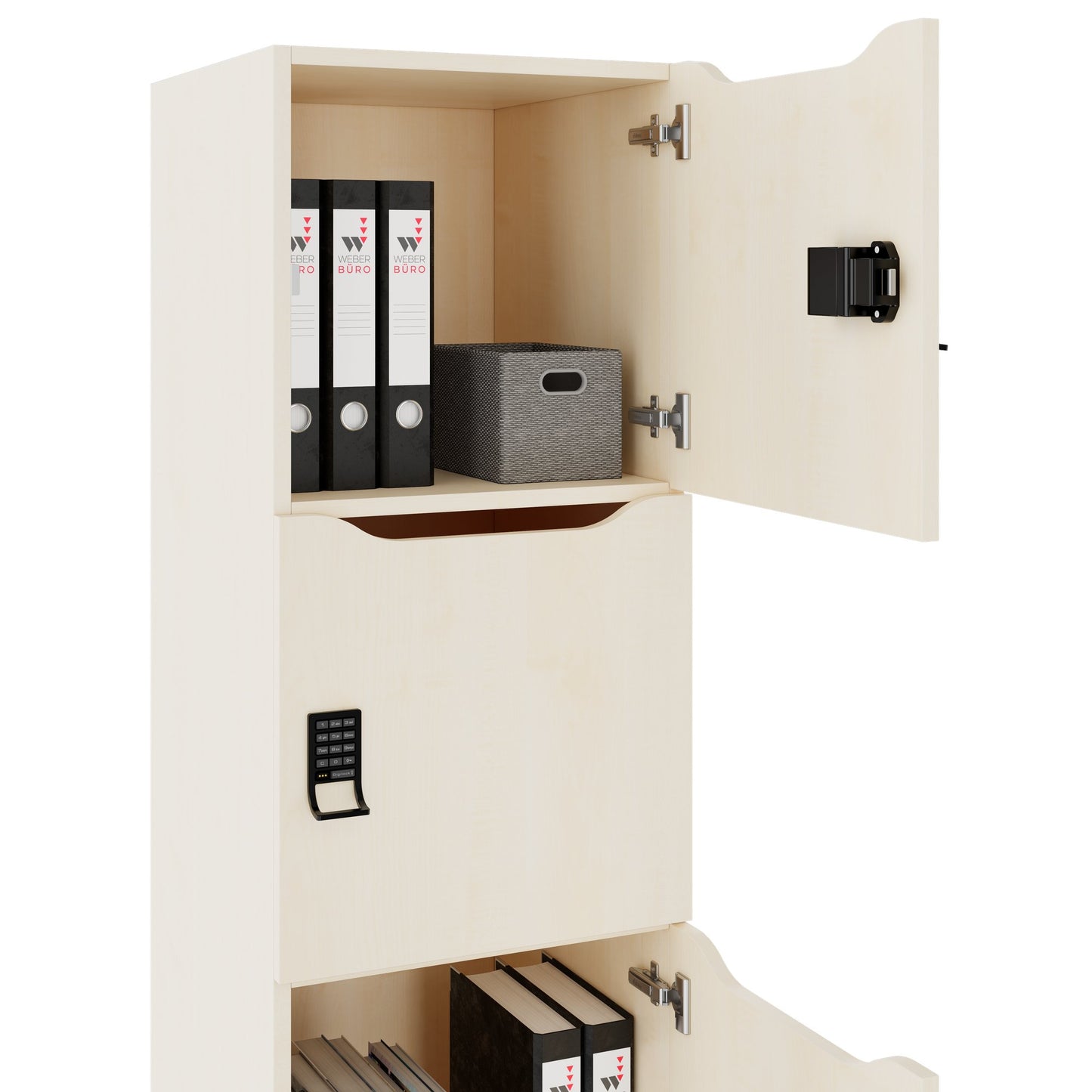 CHOICE Spind | 450 x 1820 mm, 2 große oder 4 kleine Schließfächer, Ahorn