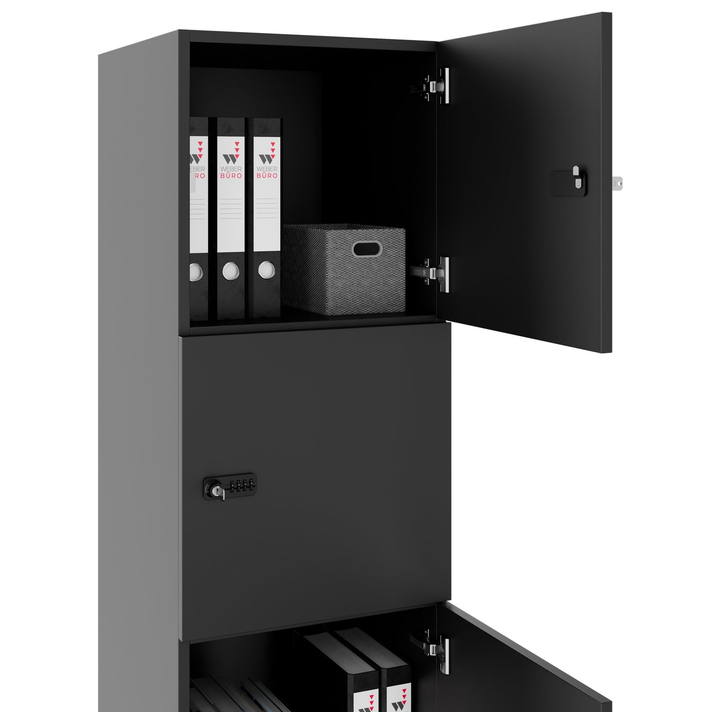 CHOICE Spind | 450 x 1820 mm, 2 große oder 4 kleine Schließfächer, Anthrazit