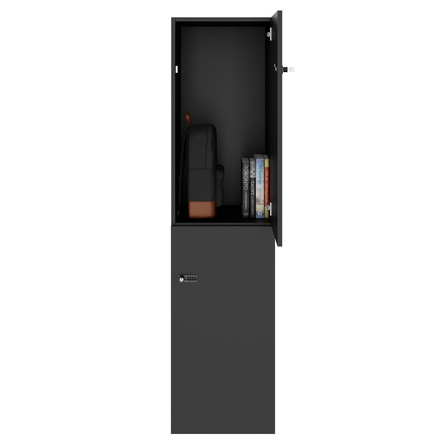 CHOICE Spind | 450 x 1820 mm, 2 große oder 4 kleine Schließfächer, Anthrazit