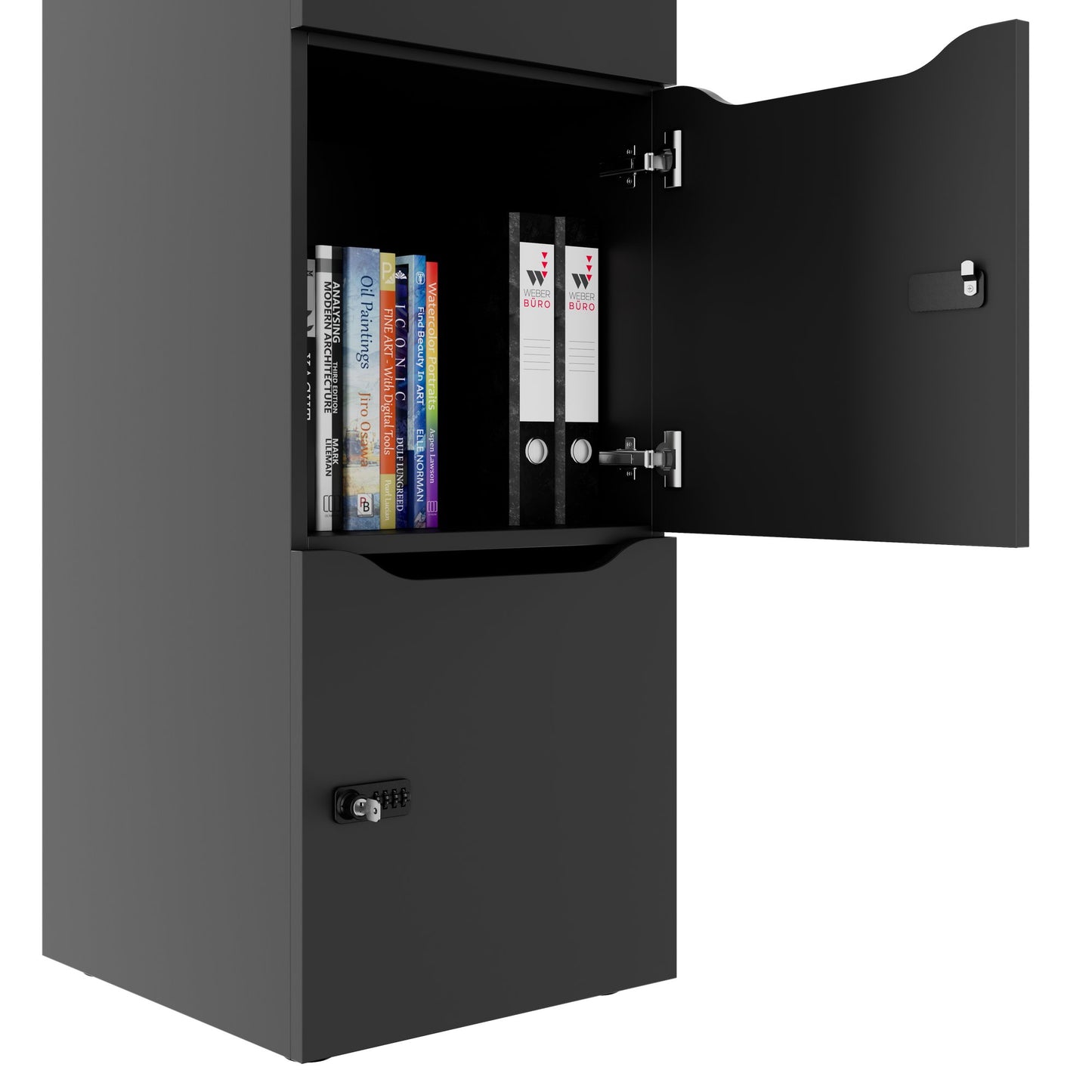 CHOICE Spind | 450 x 1820 mm, 2 große oder 4 kleine Schließfächer, Anthrazit