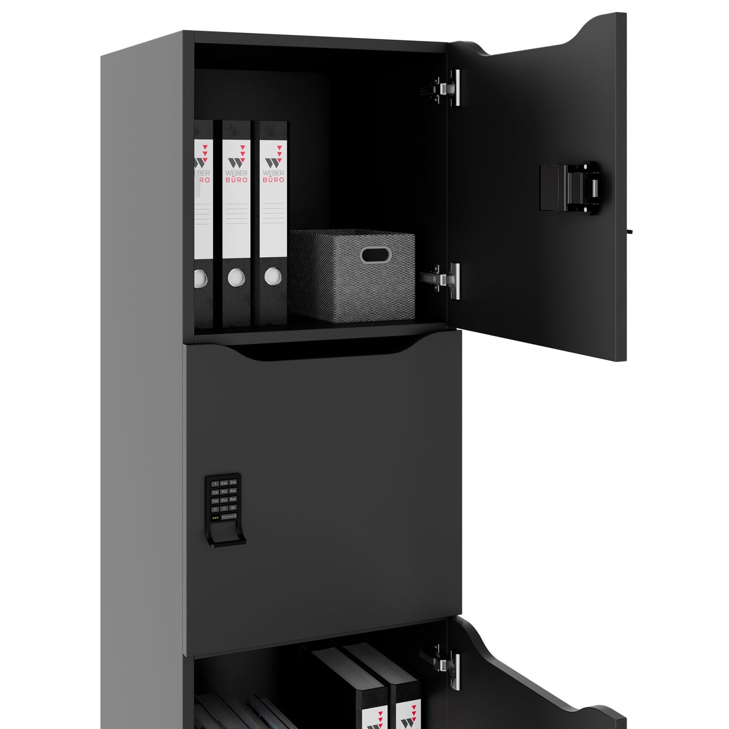 CHOICE Spind | 450 x 1820 mm, 2 große oder 4 kleine Schließfächer, Anthrazit