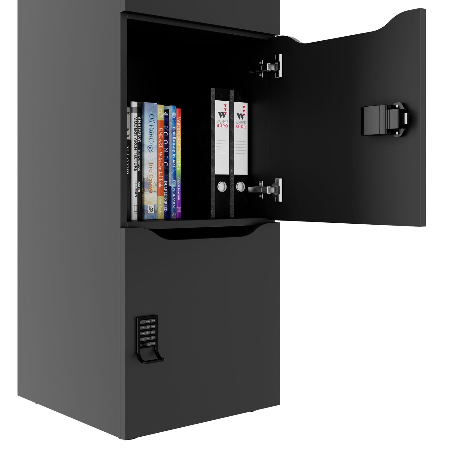 CHOICE Spind | 450 x 1820 mm, 2 große oder 4 kleine Schließfächer, Anthrazit