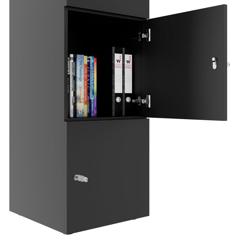 CHOICE locker | 450 x 1820 mm, 2 large or 4 small lockers, anthracite - 5 Main Image