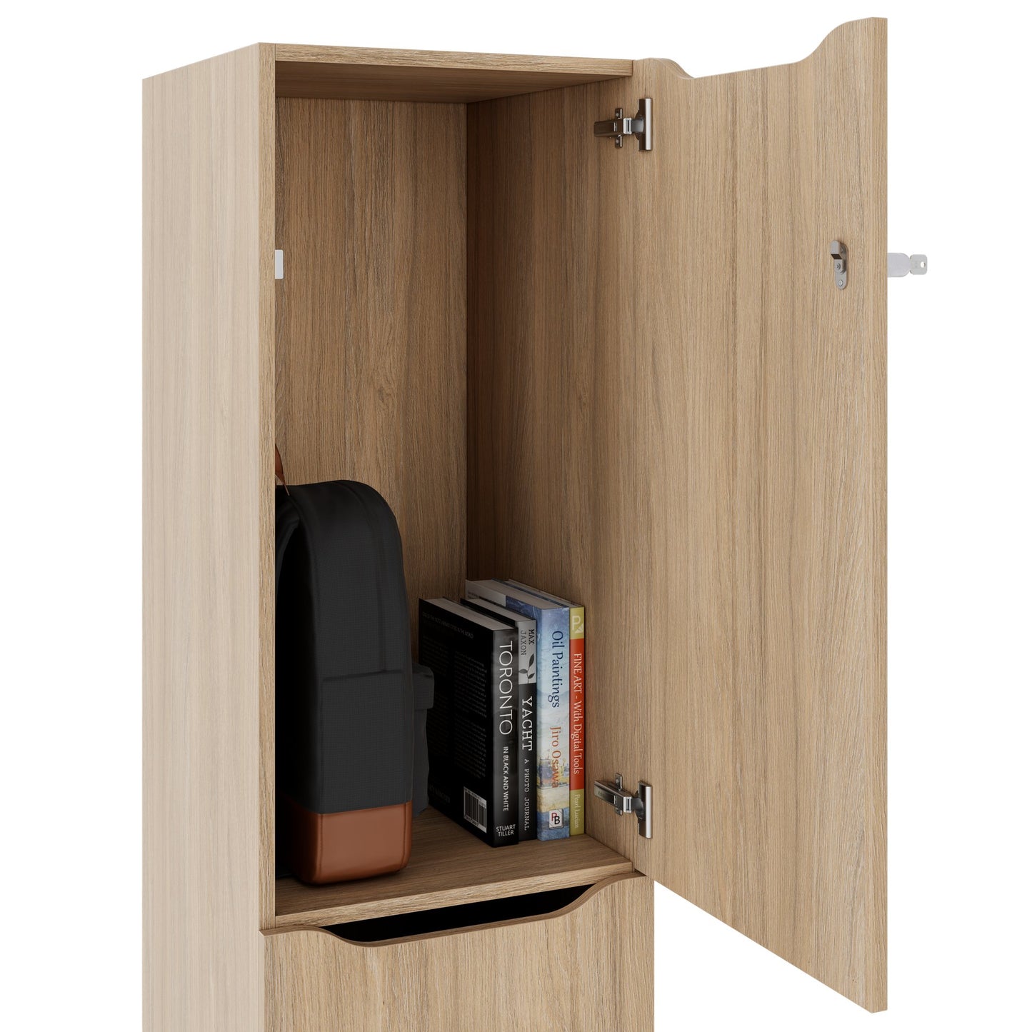 CHOICE Spind | 450 x 1820 mm, 2 große oder 4 kleine Schließfächer, Bernsteineiche