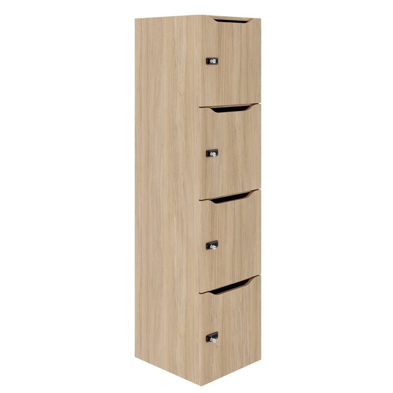 CHOICE locker | 450 x 1820 mm, 2 large or 4 small lockers, amber oak - 1 Main Image