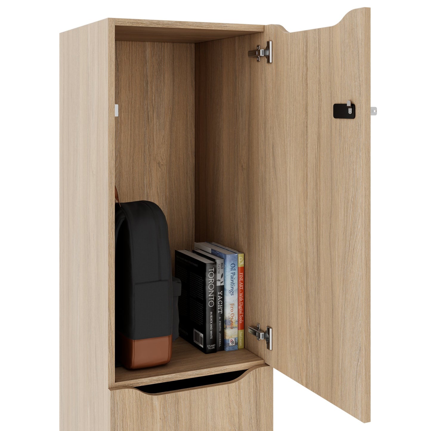 CHOICE Spind | 450 x 1820 mm, 2 große oder 4 kleine Schließfächer, Bernsteineiche