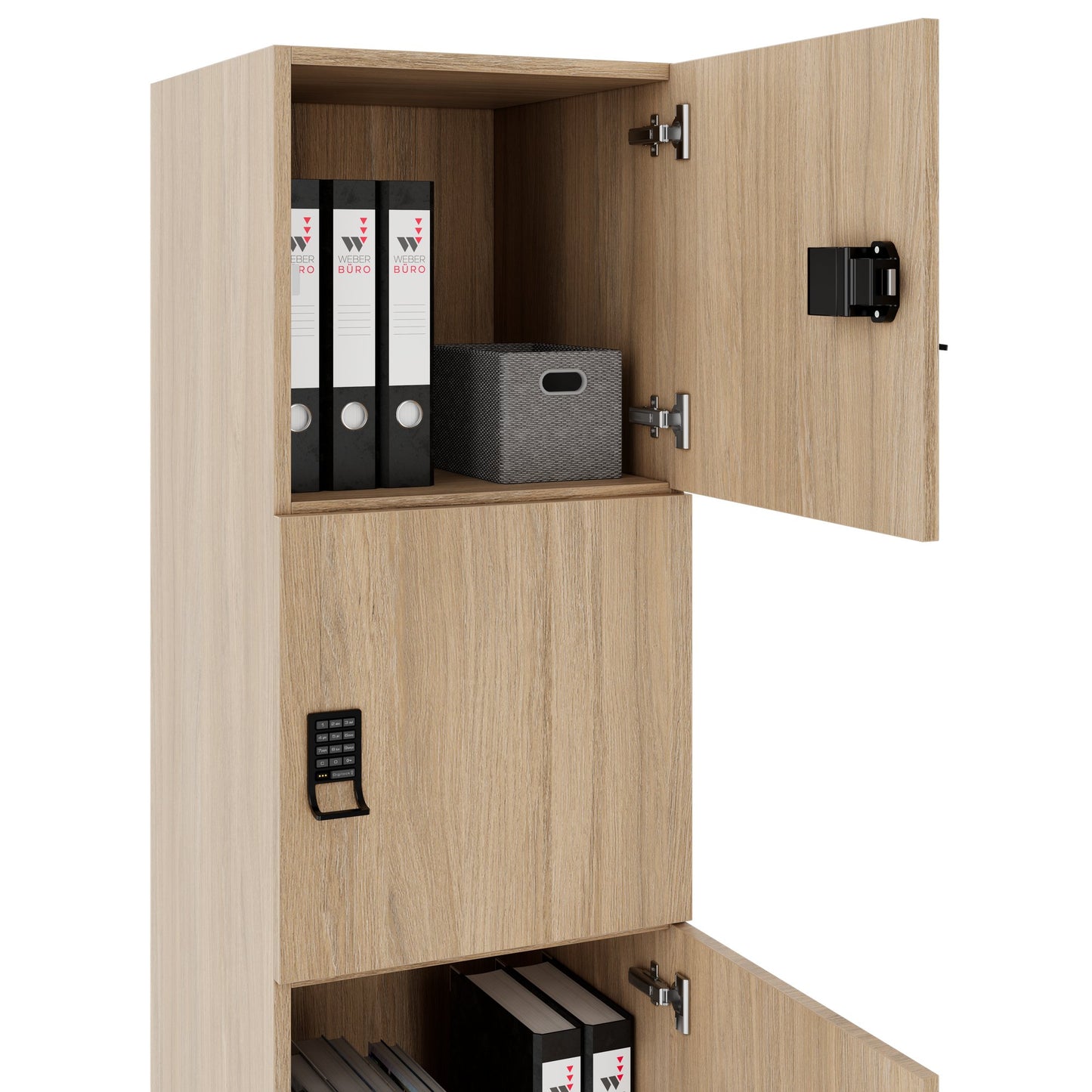 CHOICE Spind | 450 x 1820 mm, 2 große oder 4 kleine Schließfächer, Bernsteineiche