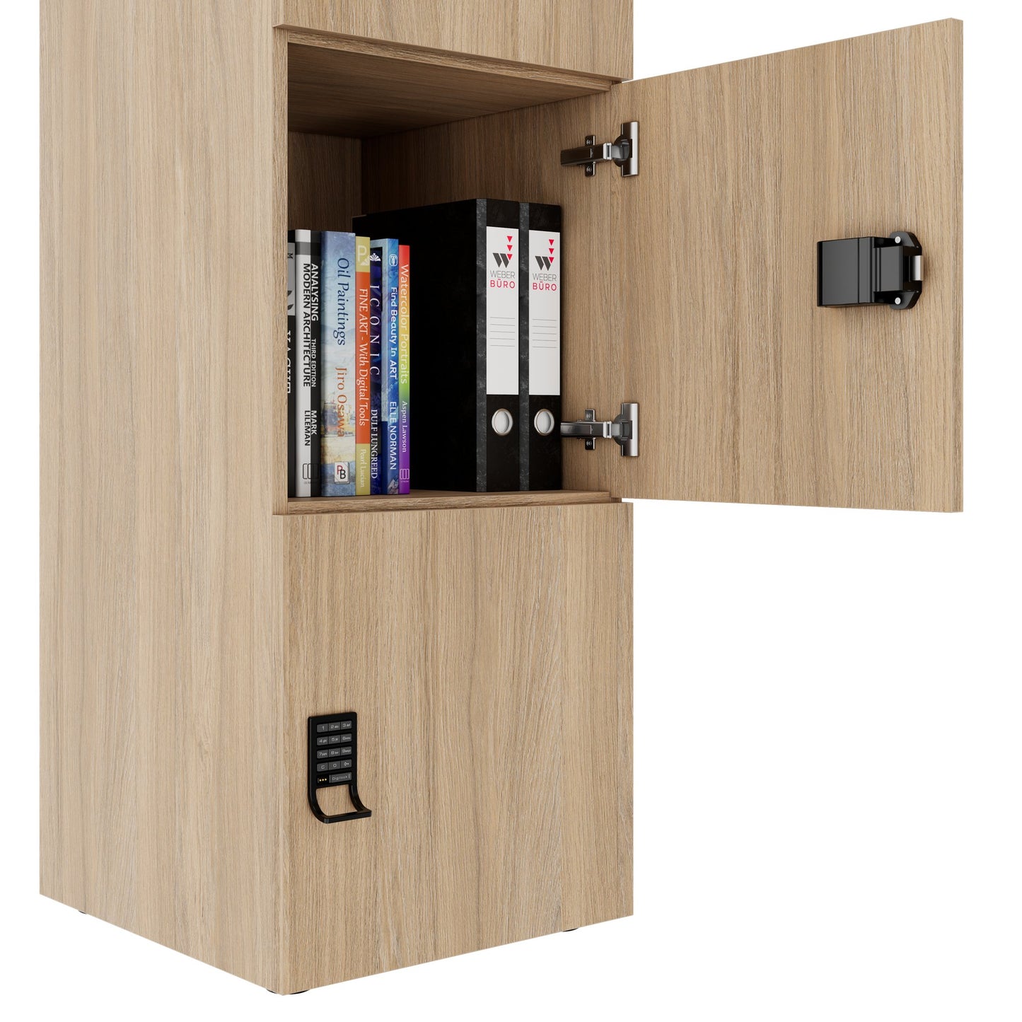 CHOICE Spind | 450 x 1820 mm, 2 große oder 4 kleine Schließfächer, Bernsteineiche