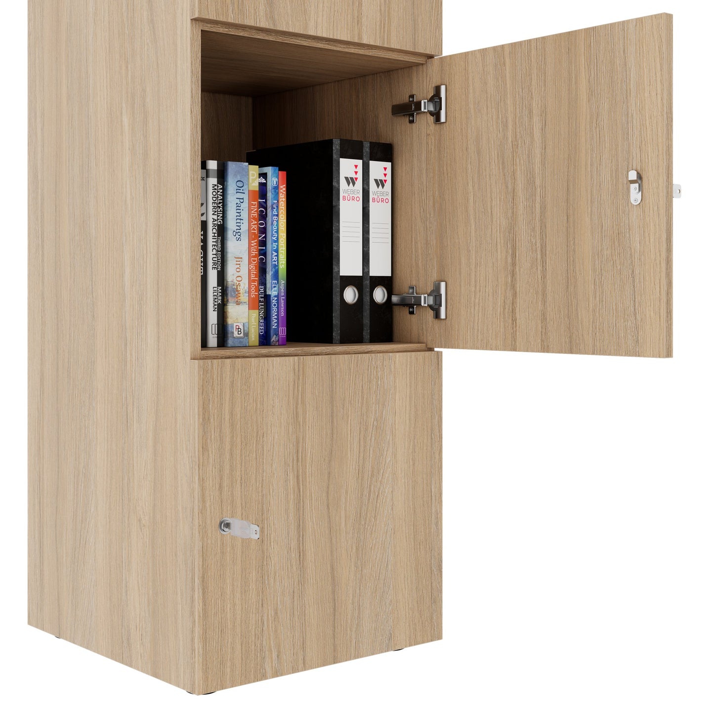 CHOICE Spind | 450 x 1820 mm, 2 große oder 4 kleine Schließfächer, Bernsteineiche