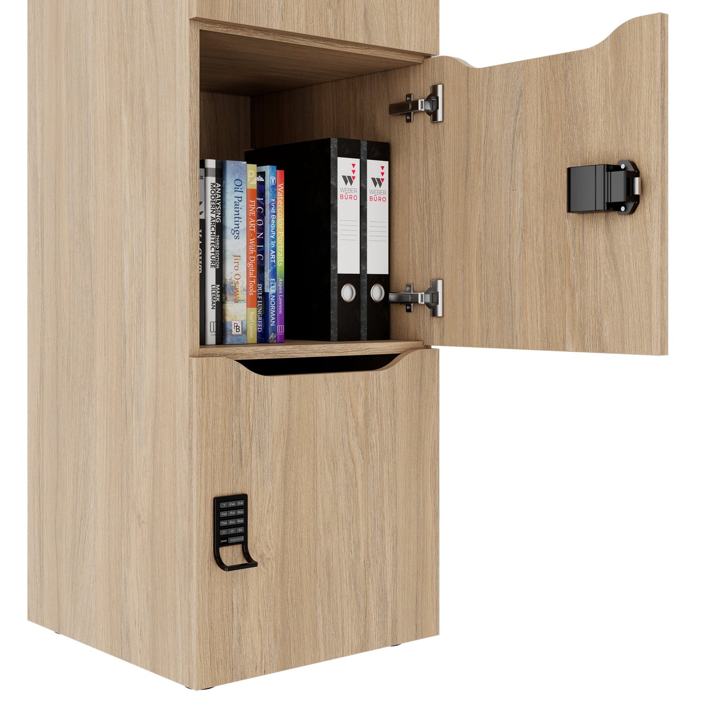 CHOICE Spind | 450 x 1820 mm, 2 große oder 4 kleine Schließfächer, Bernsteineiche