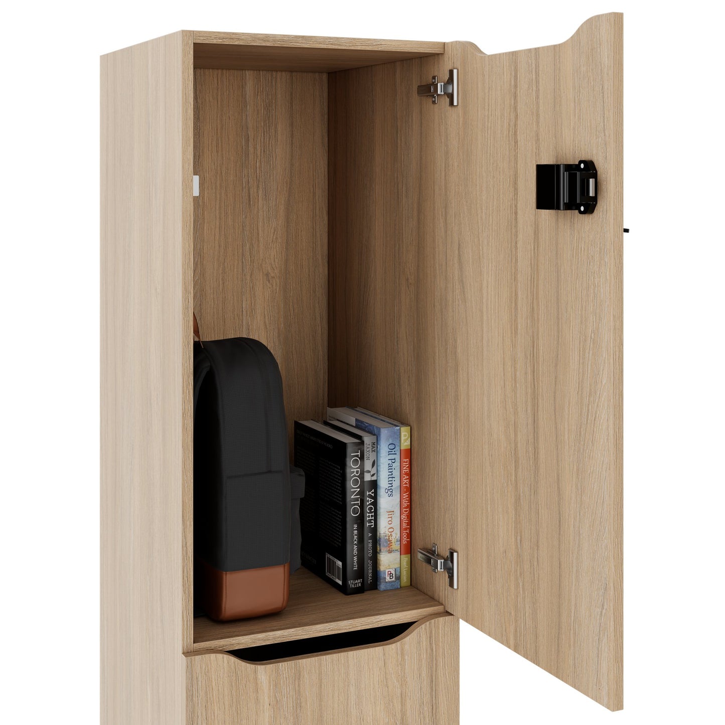 CHOICE Spind | 450 x 1820 mm, 2 große oder 4 kleine Schließfächer, Bernsteineiche