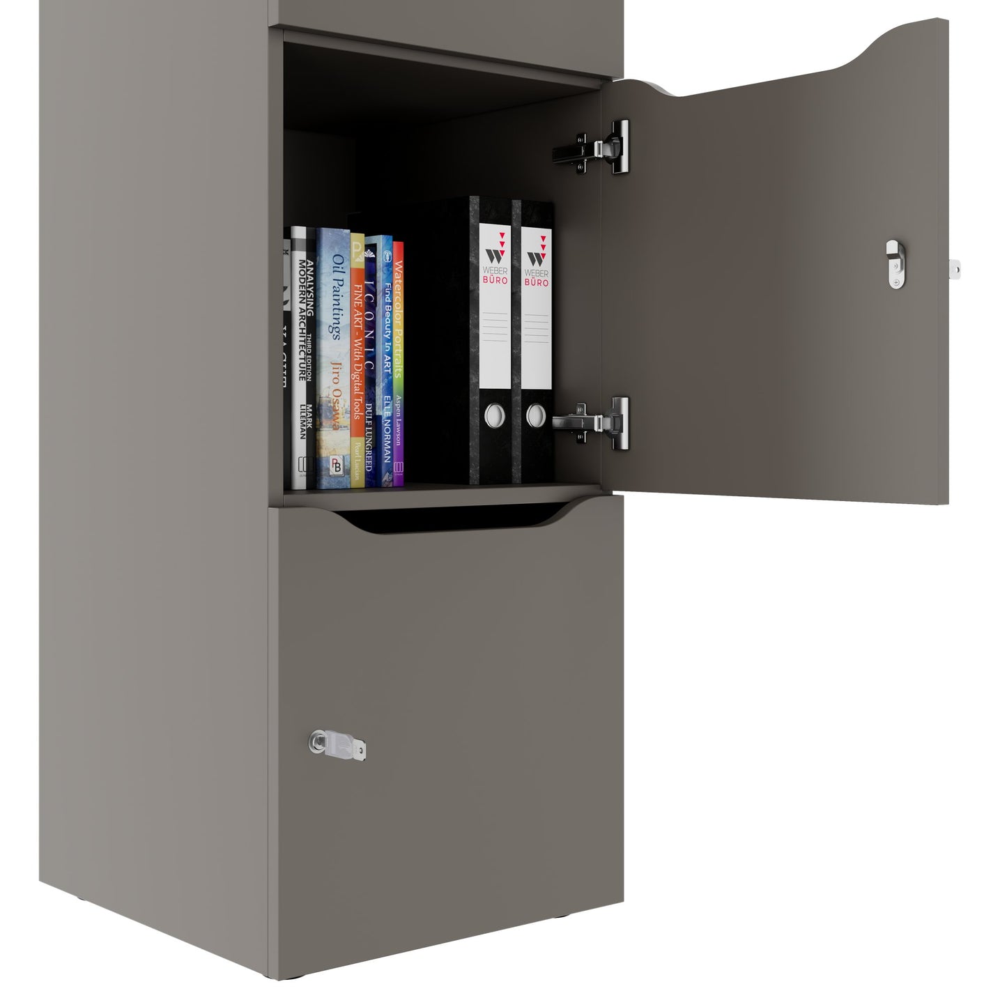 CHOICE Spind | 450 x 1820 mm, 2 große oder 4 kleine Schließfächer, Cubanitgrau