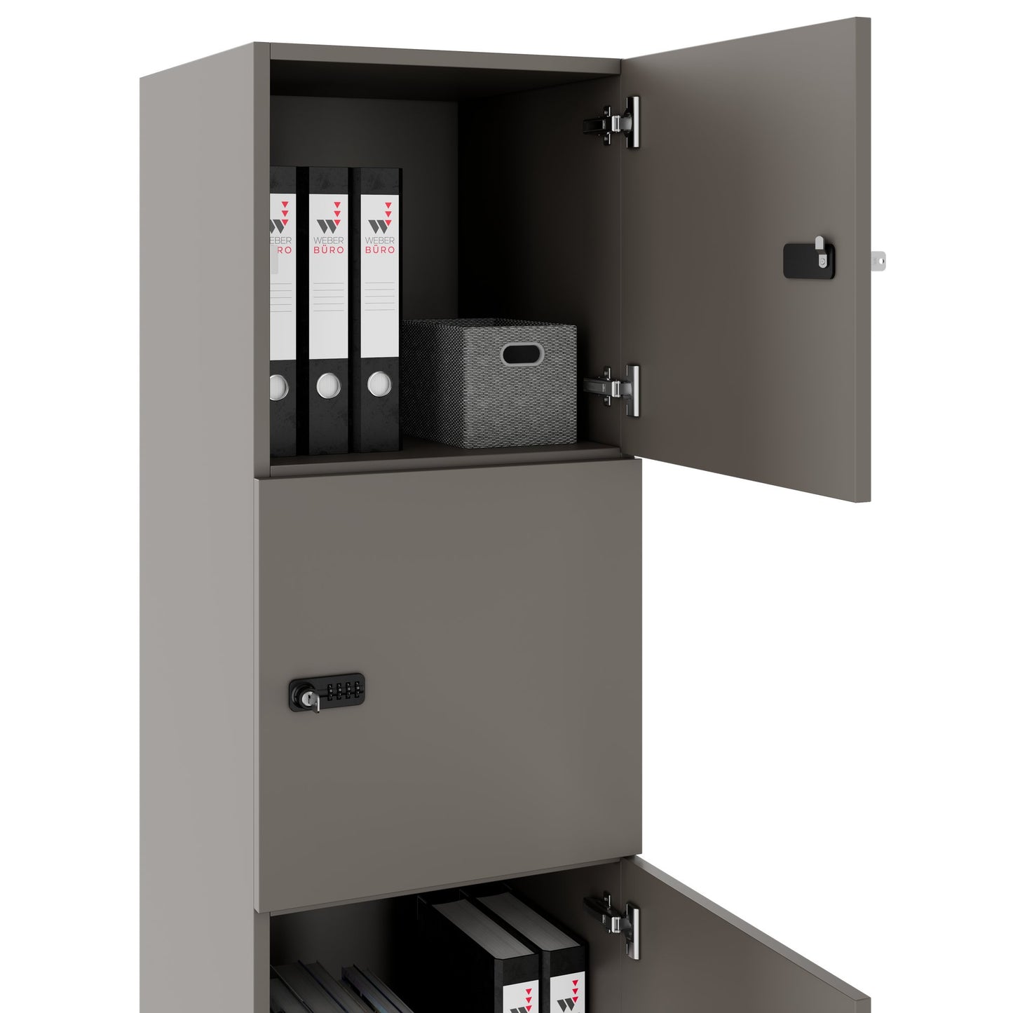 CHOICE Spind | 450 x 1820 mm, 2 große oder 4 kleine Schließfächer, Cubanitgrau