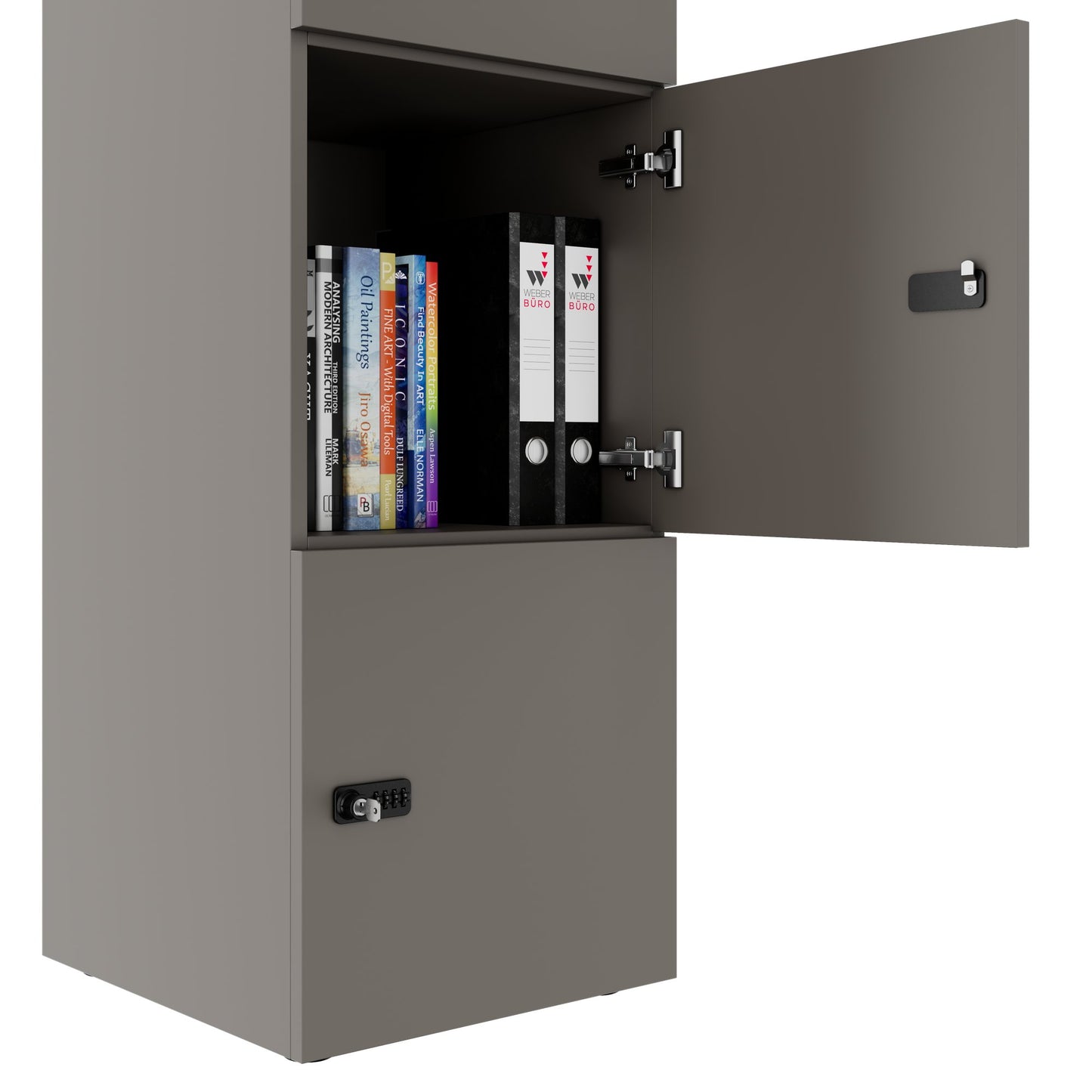 CHOICE Spind | 450 x 1820 mm, 2 große oder 4 kleine Schließfächer, Cubanitgrau