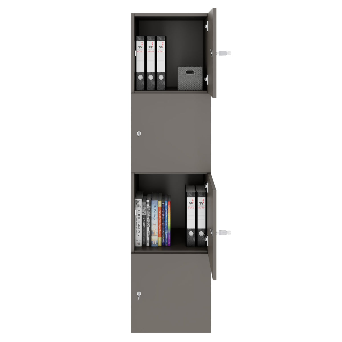 CHOICE locker | 450 x 1820 mm, 2 large or 4 small lockers, Cubanite gray - 2 Lightbox Main Image