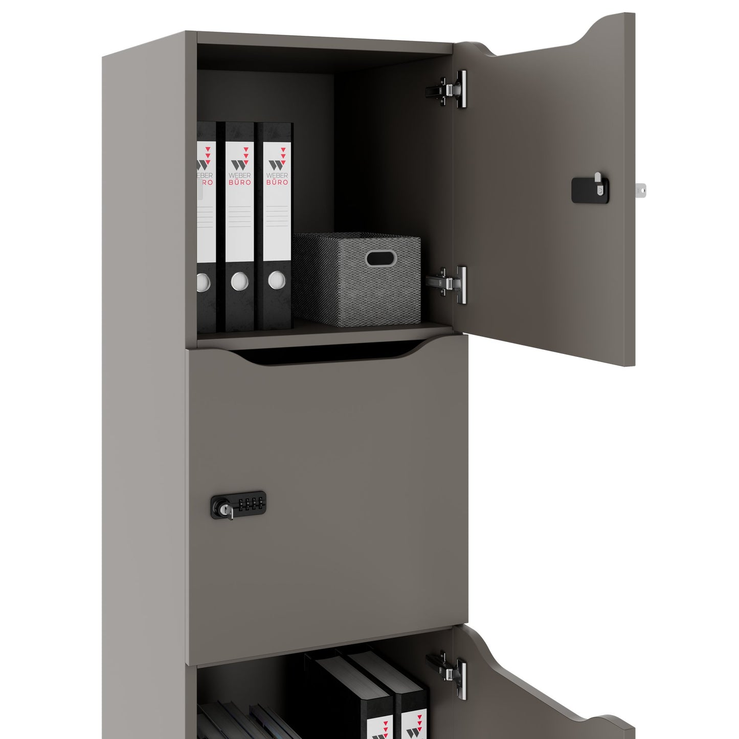 CHOICE Spind | 450 x 1820 mm, 2 große oder 4 kleine Schließfächer, Cubanitgrau