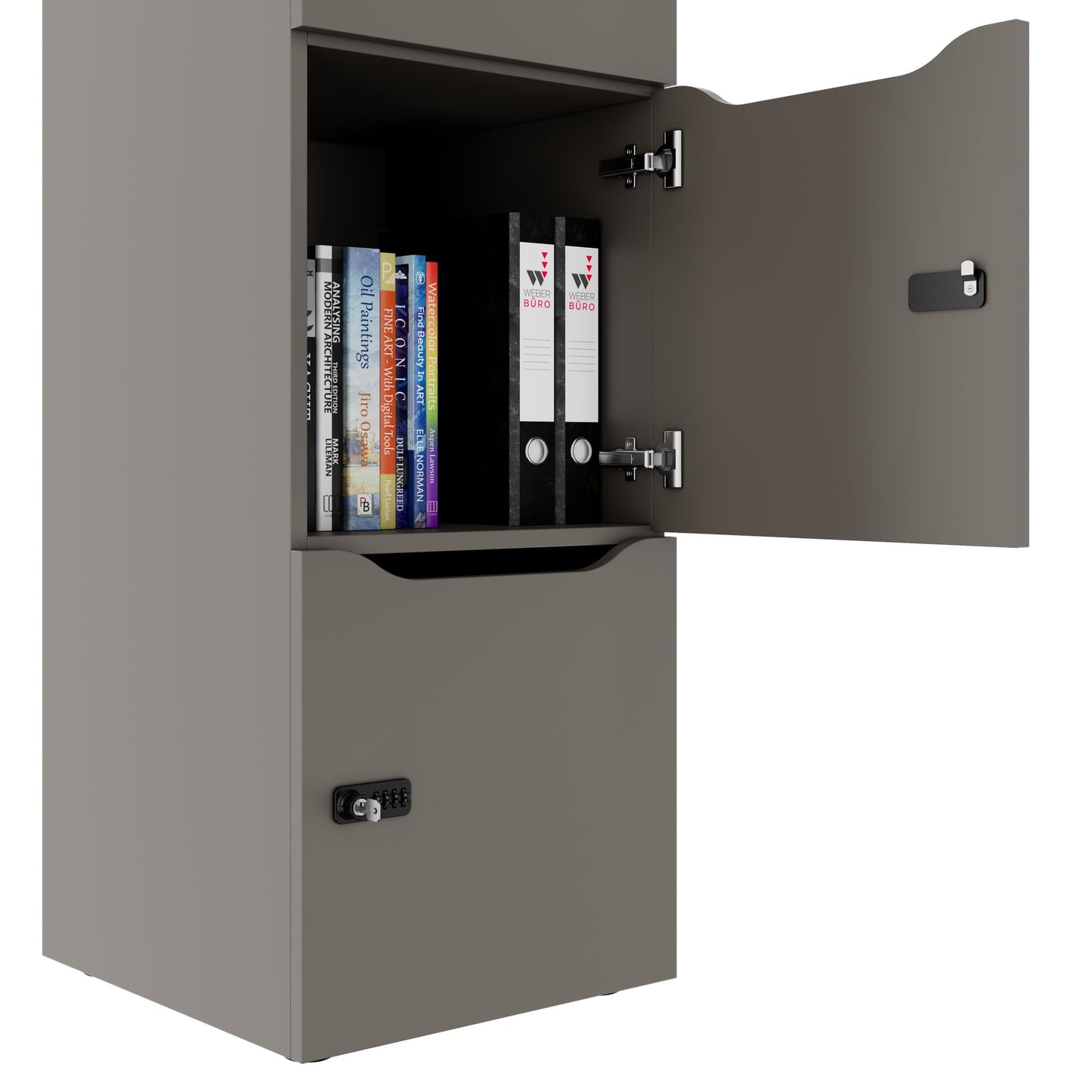 CHOICE Spind | 450 x 1820 mm, 2 große oder 4 kleine Schließfächer, Cubanitgrau