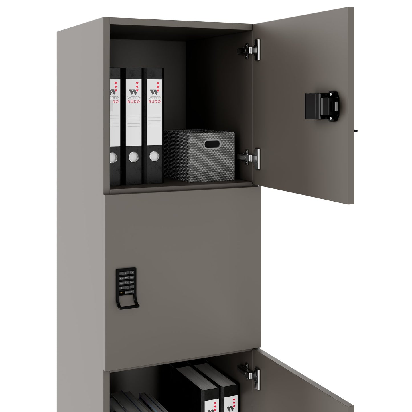 CHOICE Spind | 450 x 1820 mm, 2 große oder 4 kleine Schließfächer, Cubanitgrau