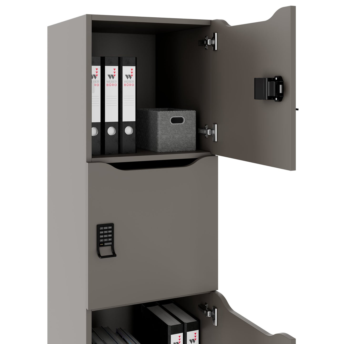 CHOICE Spind | 450 x 1820 mm, 2 große oder 4 kleine Schließfächer, Cubanitgrau