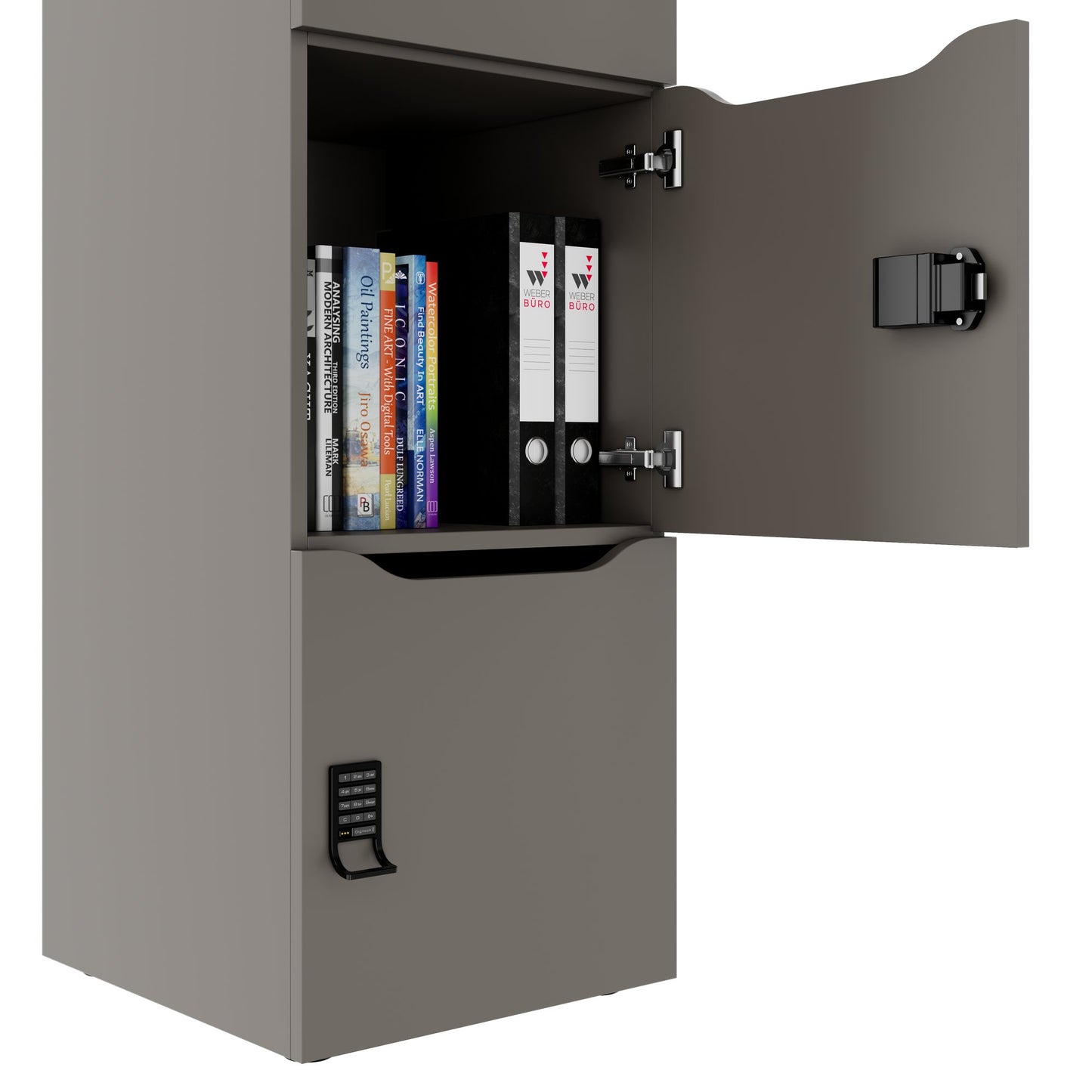 CHOICE Spind | 450 x 1820 mm, 2 große oder 4 kleine Schließfächer, Cubanitgrau