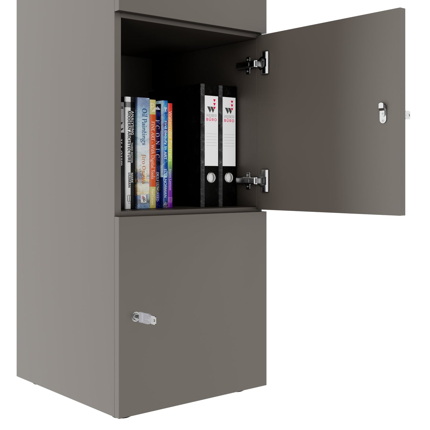 CHOICE Spind | 450 x 1820 mm, 2 große oder 4 kleine Schließfächer, Cubanitgrau