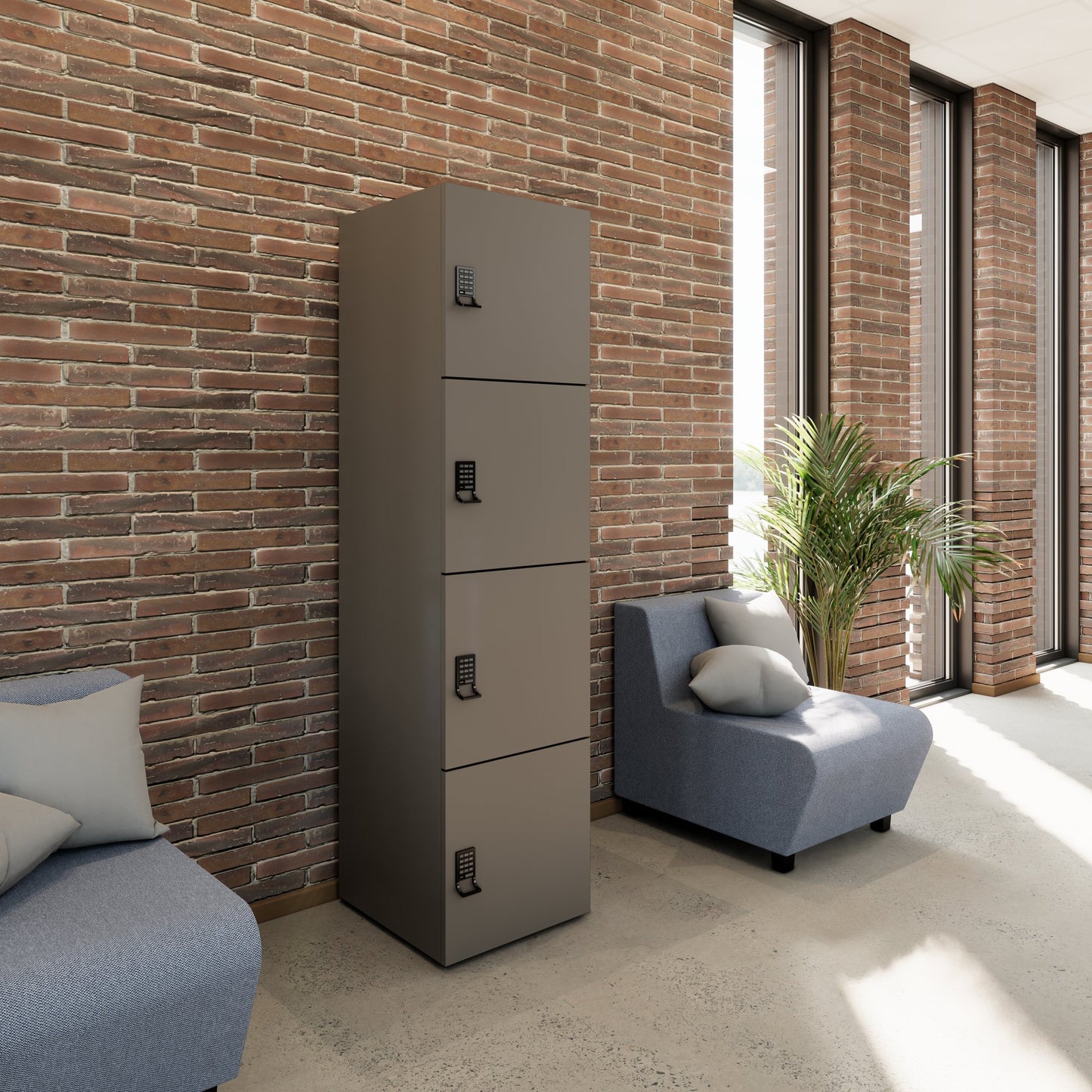 CHOICE Spind | 450 x 1820 mm, 2 große oder 4 kleine Schließfächer, Cubanitgrau